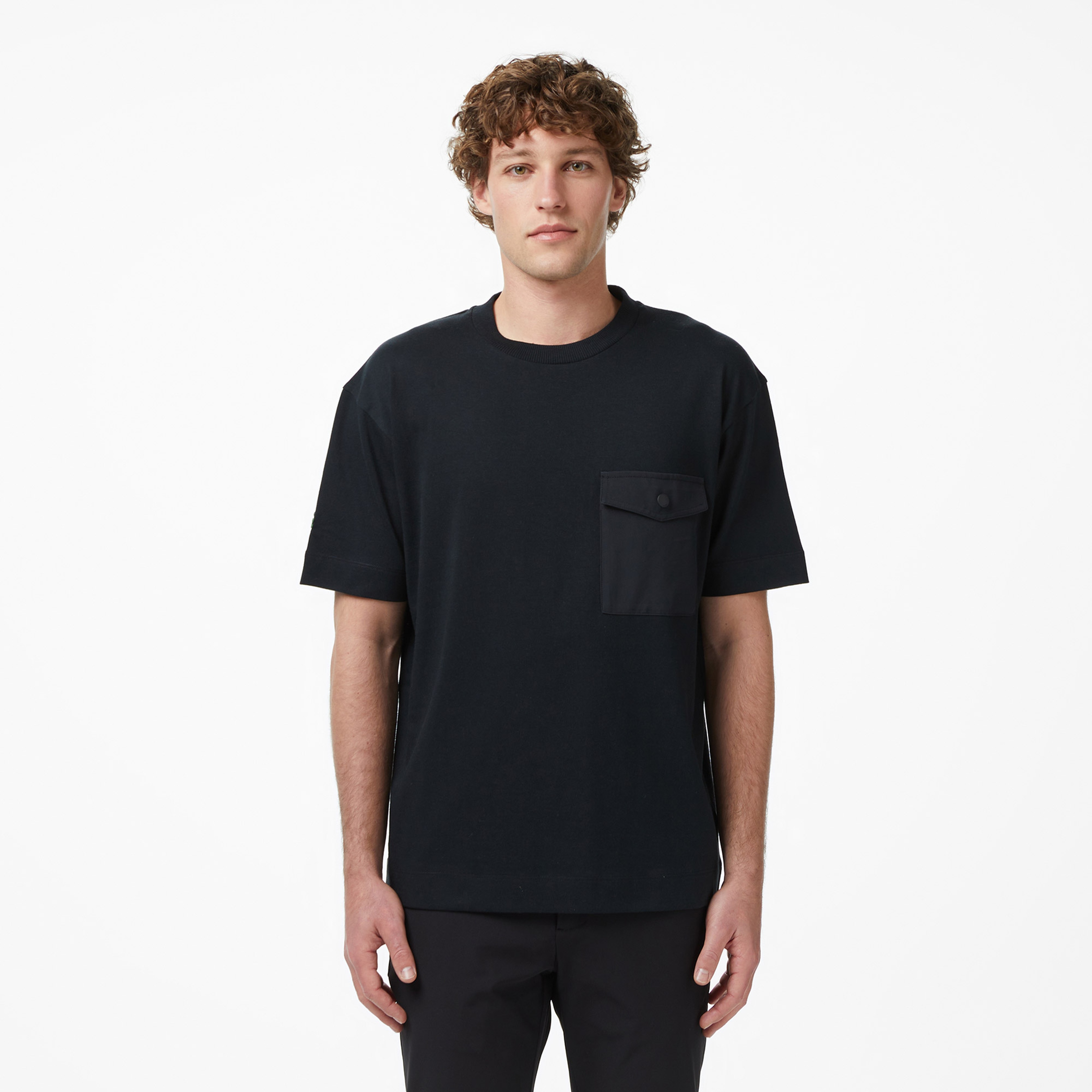 Erkek Relaxed Fit Bisiklet Yaka Siyah T-Shirt