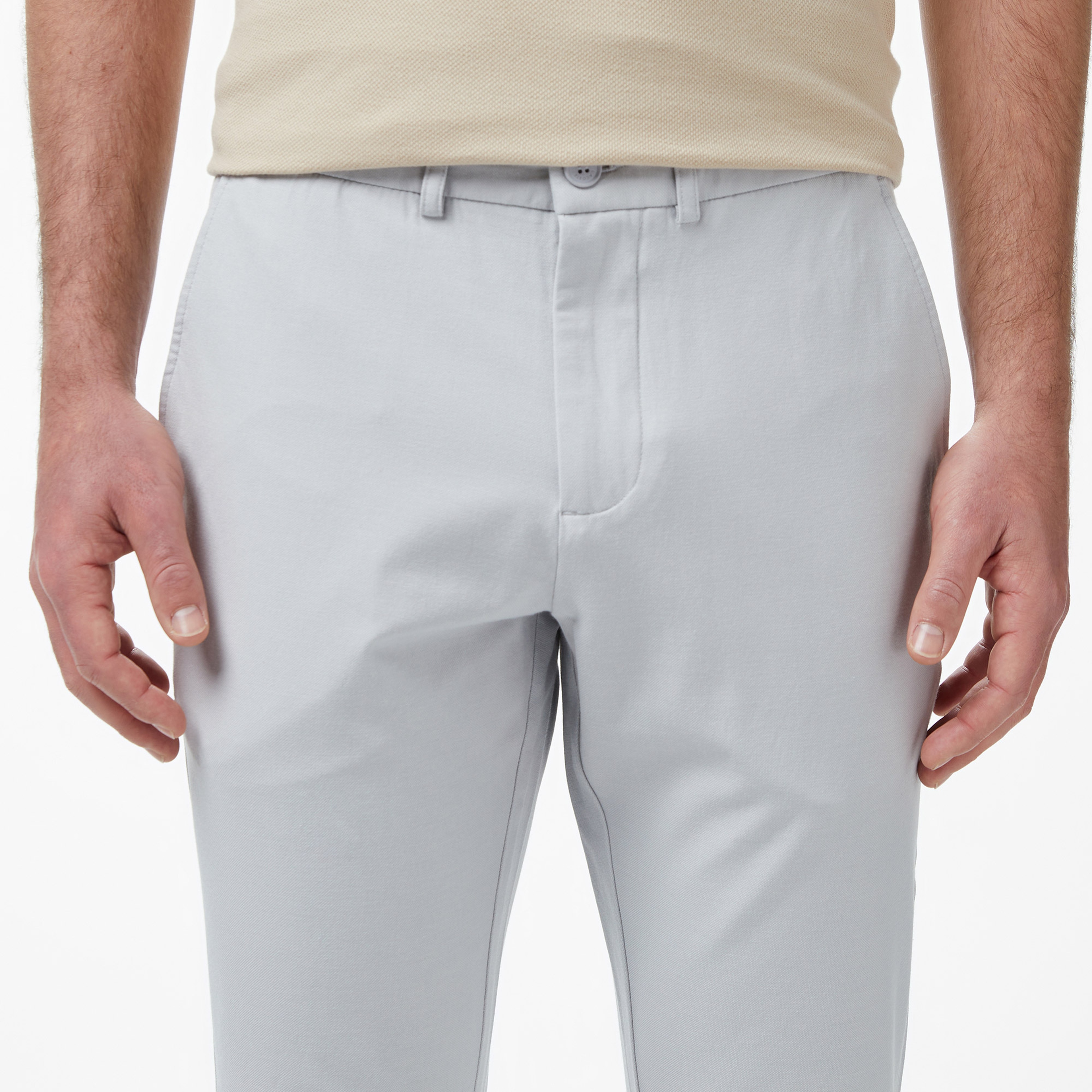 Erkek Slim Fit Gri Chino Pantolon