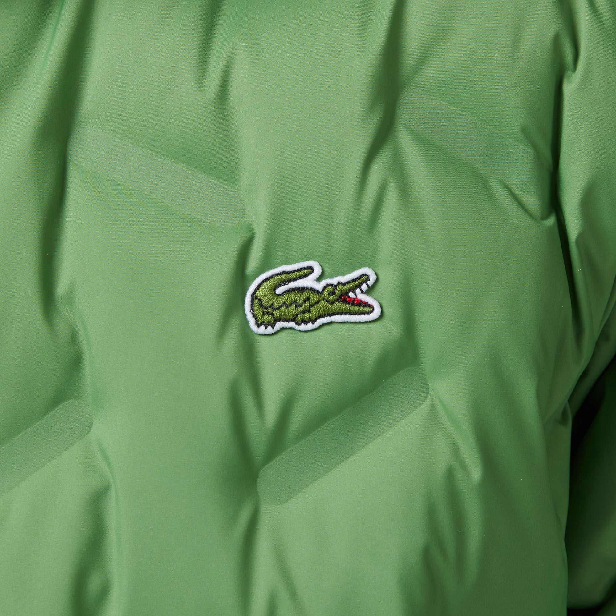 Lacoste Erkek Regular Fit Kapüşonlu Kapitone Yeşil Mont görsel 6
