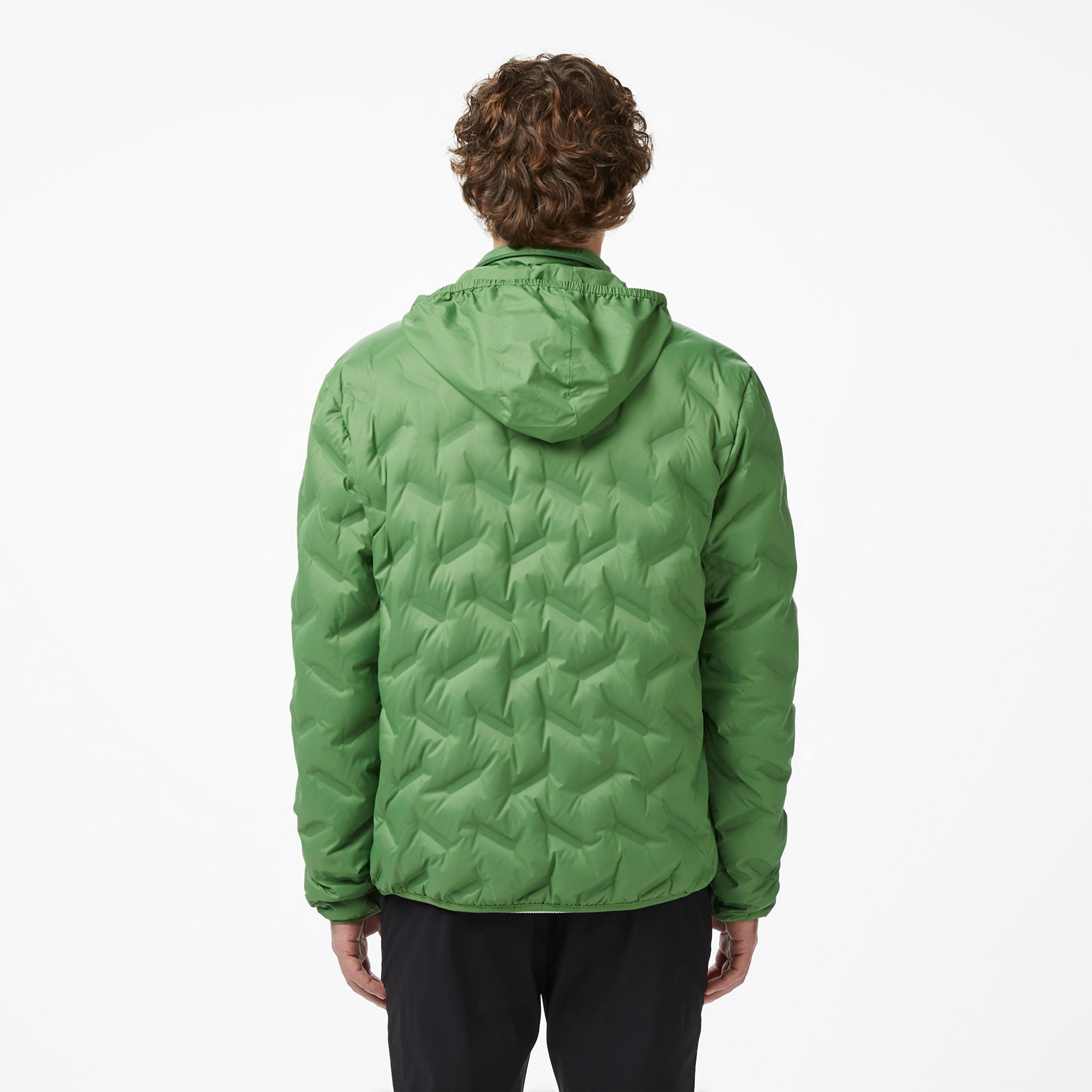 Lacoste Erkek Regular Fit Kapüşonlu Kapitone Yeşil Mont görsel 4