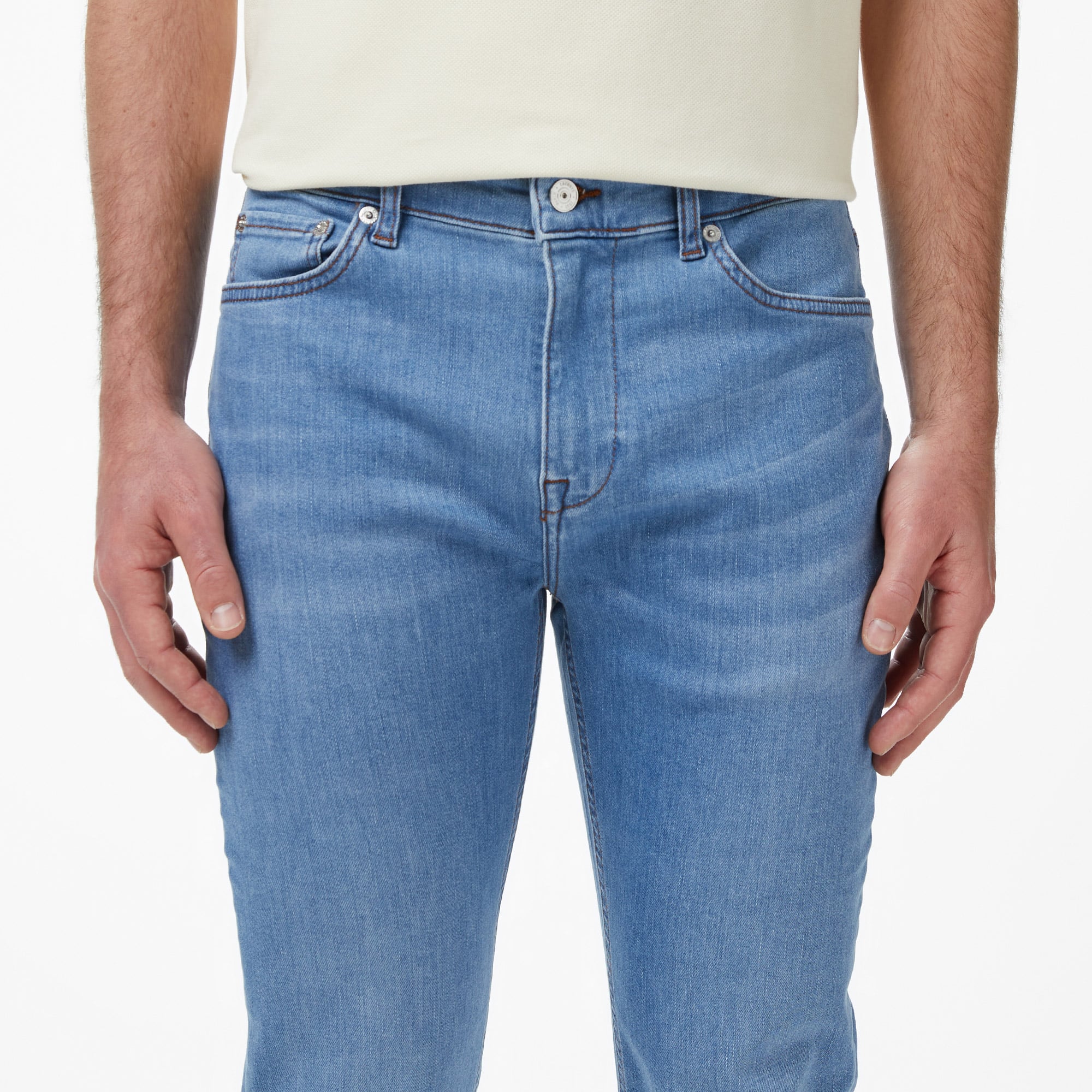 Lacoste Erkek Slim Fit Mavi Jean Pantolon görsel 6