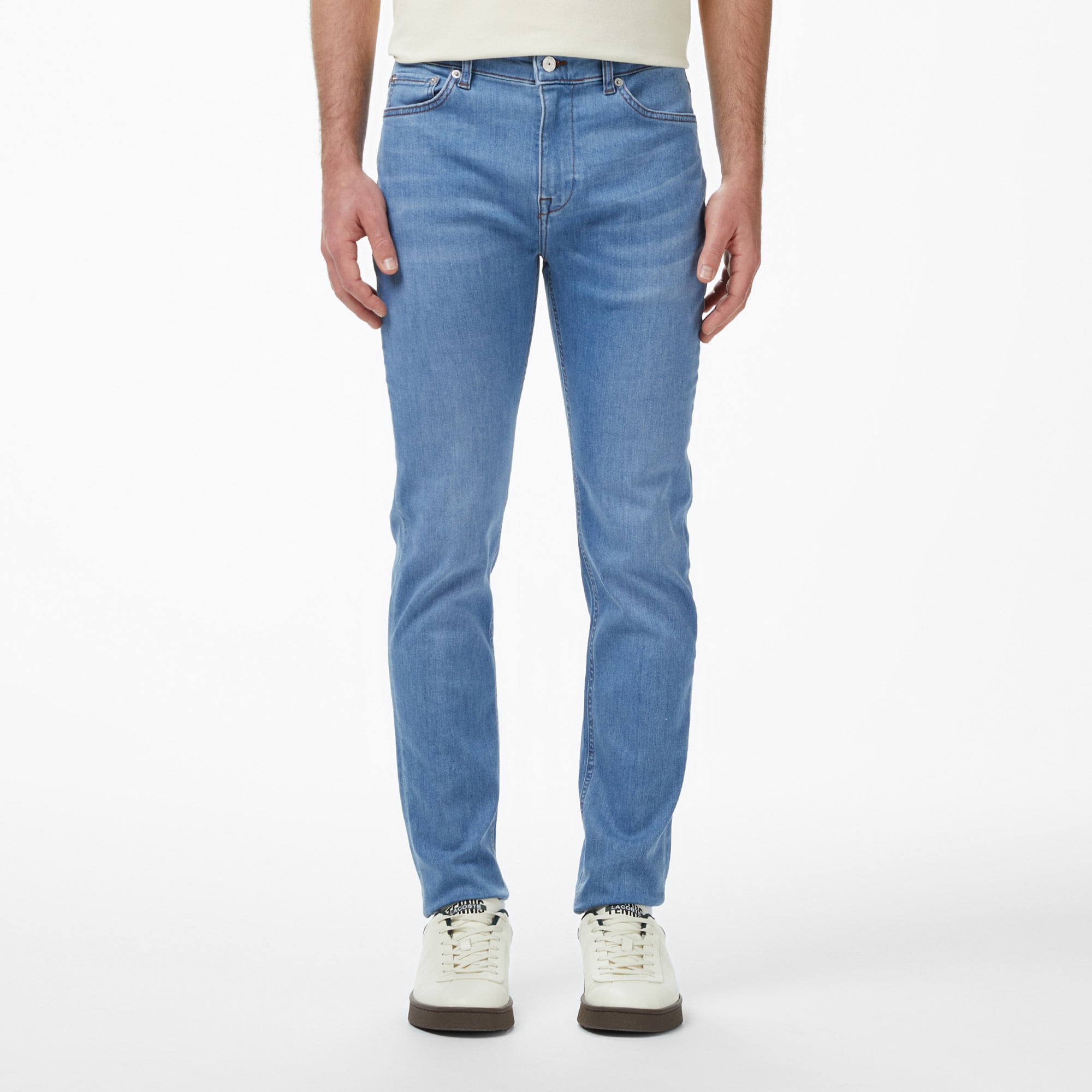 Lacoste Erkek Slim Fit Mavi Jean Pantolon görsel 2