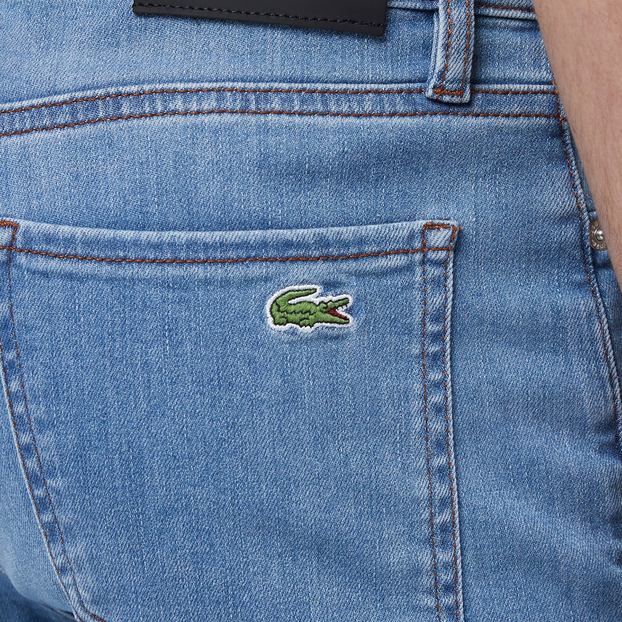 Lacoste Erkek Slim Fit Mavi Jean Pantolon görsel 7
