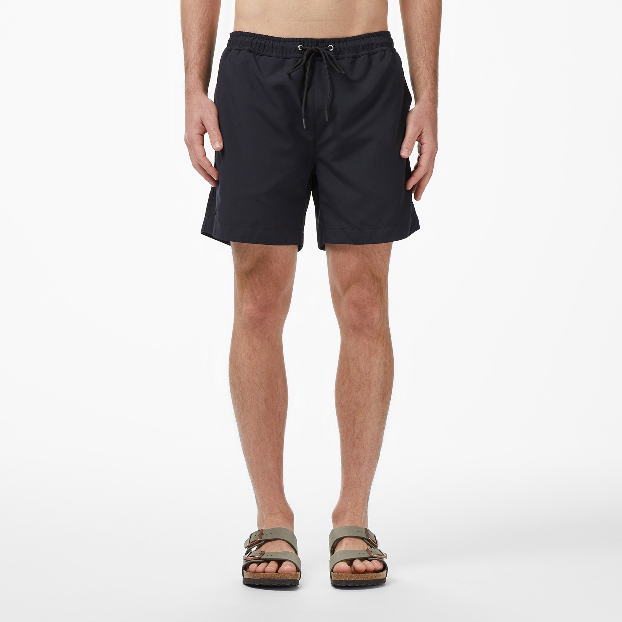 Erkek Regular Fit Siyah Deniz Şortu