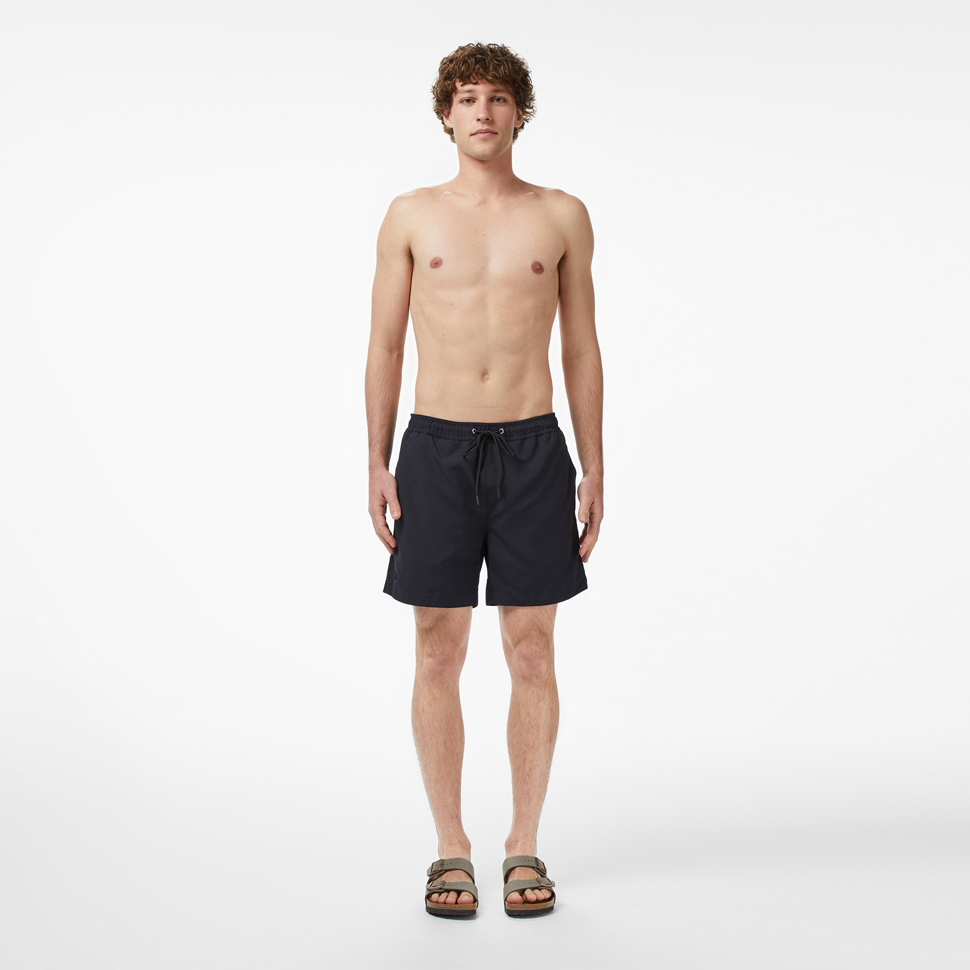 Erkek Regular Fit Siyah Deniz Şortu