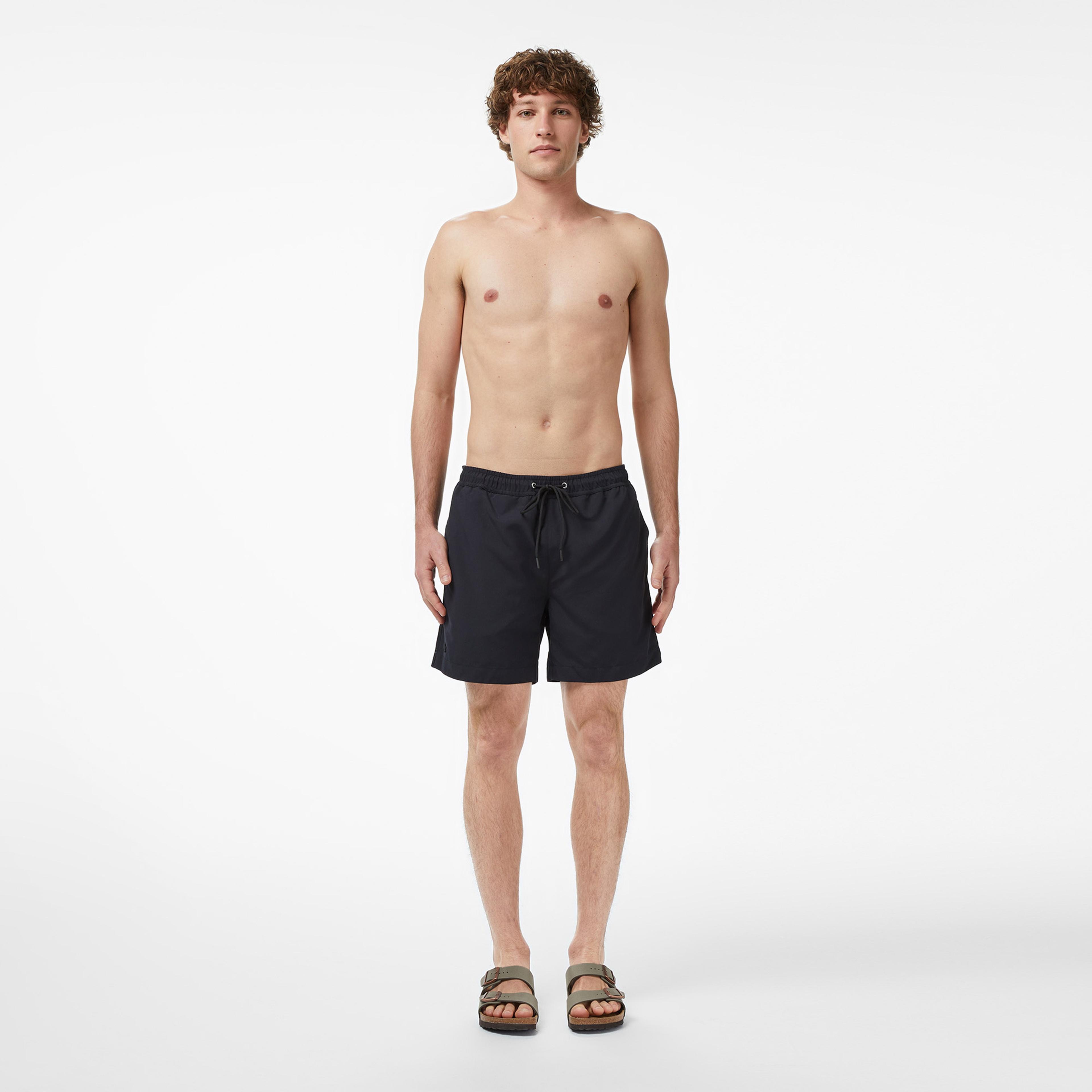 Erkek Regular Fit Siyah Deniz Şortu