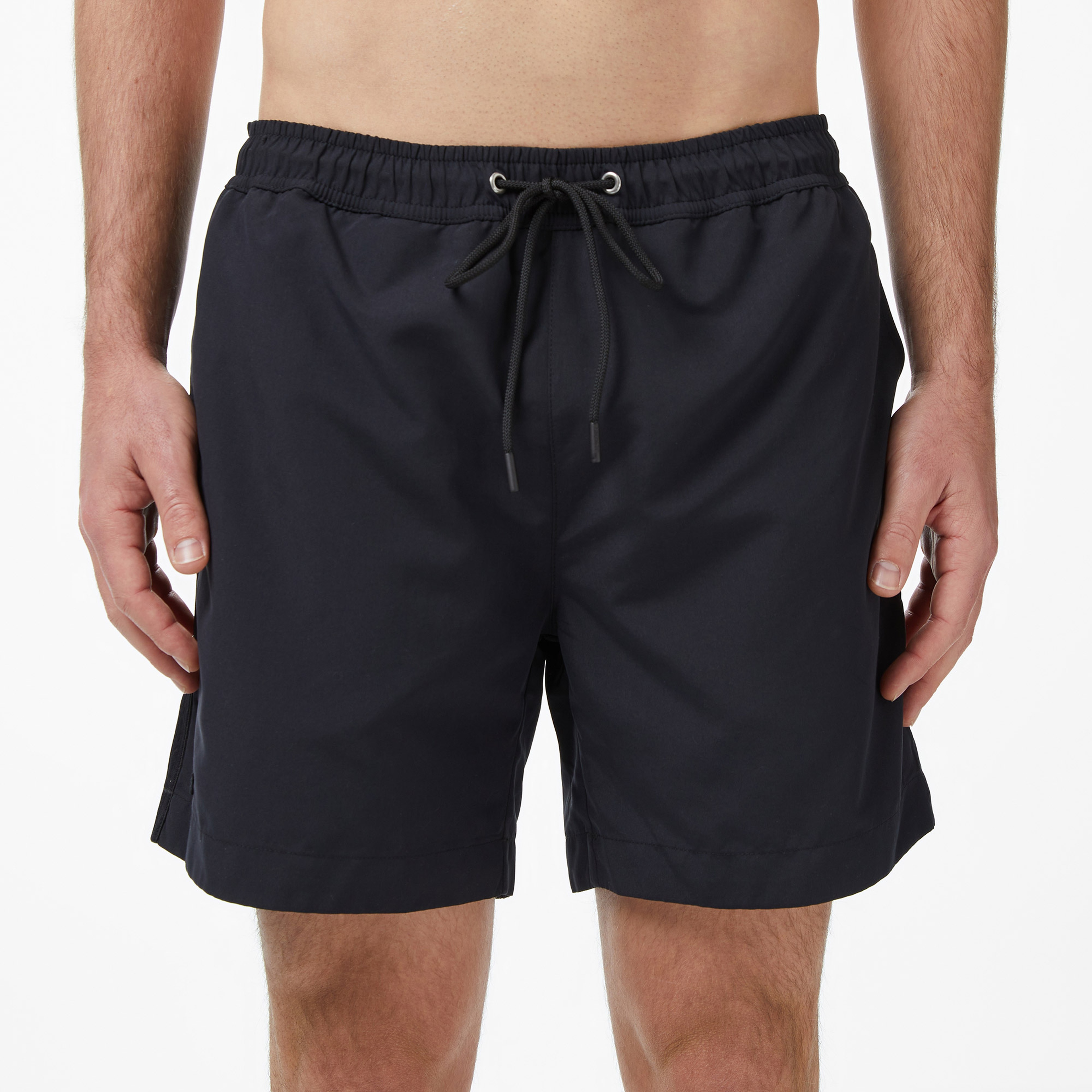Erkek Regular Fit Siyah Deniz Şortu