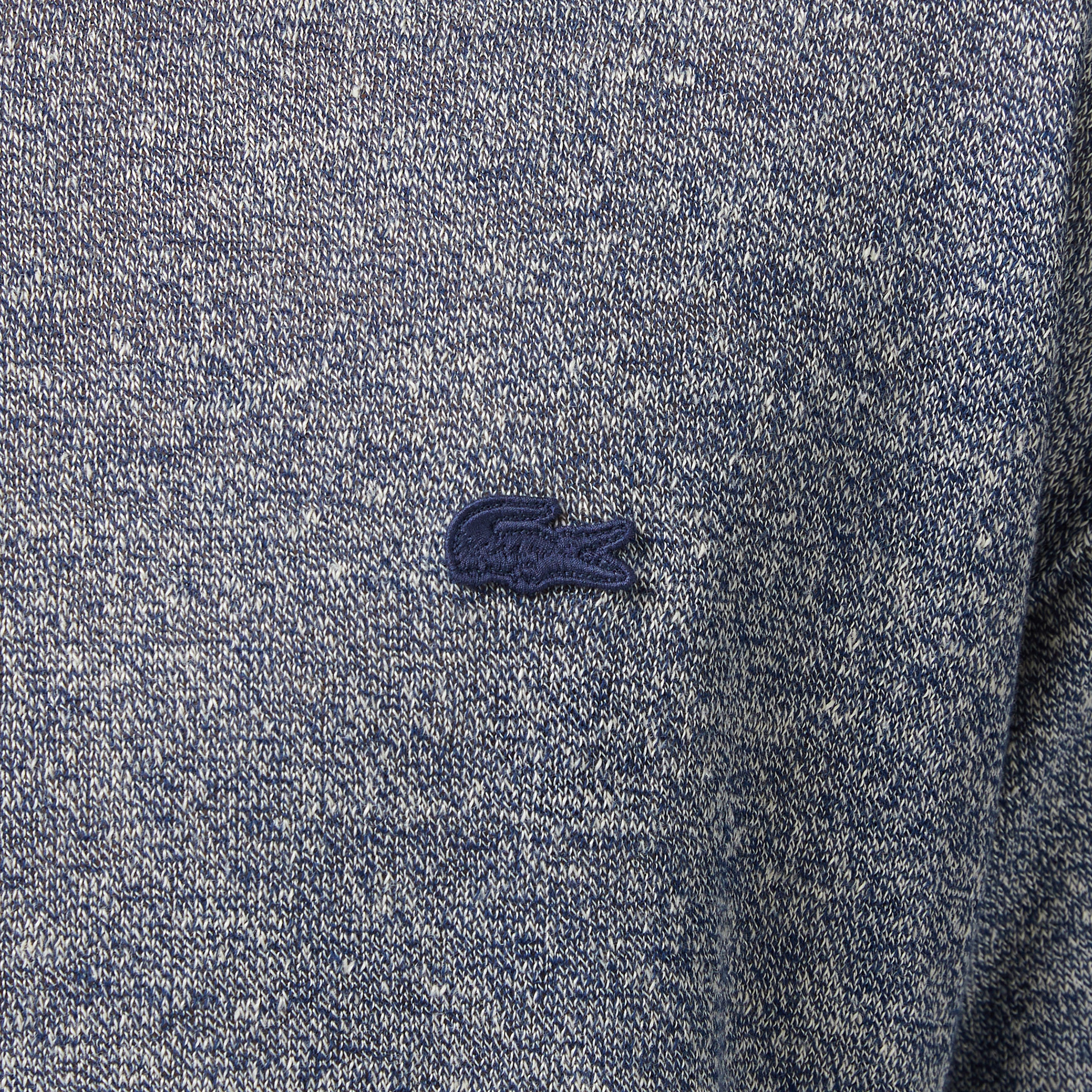 Erkek Classic Fit Kısa Kollu Bisiklet Yaka Keten Lacivert Triko