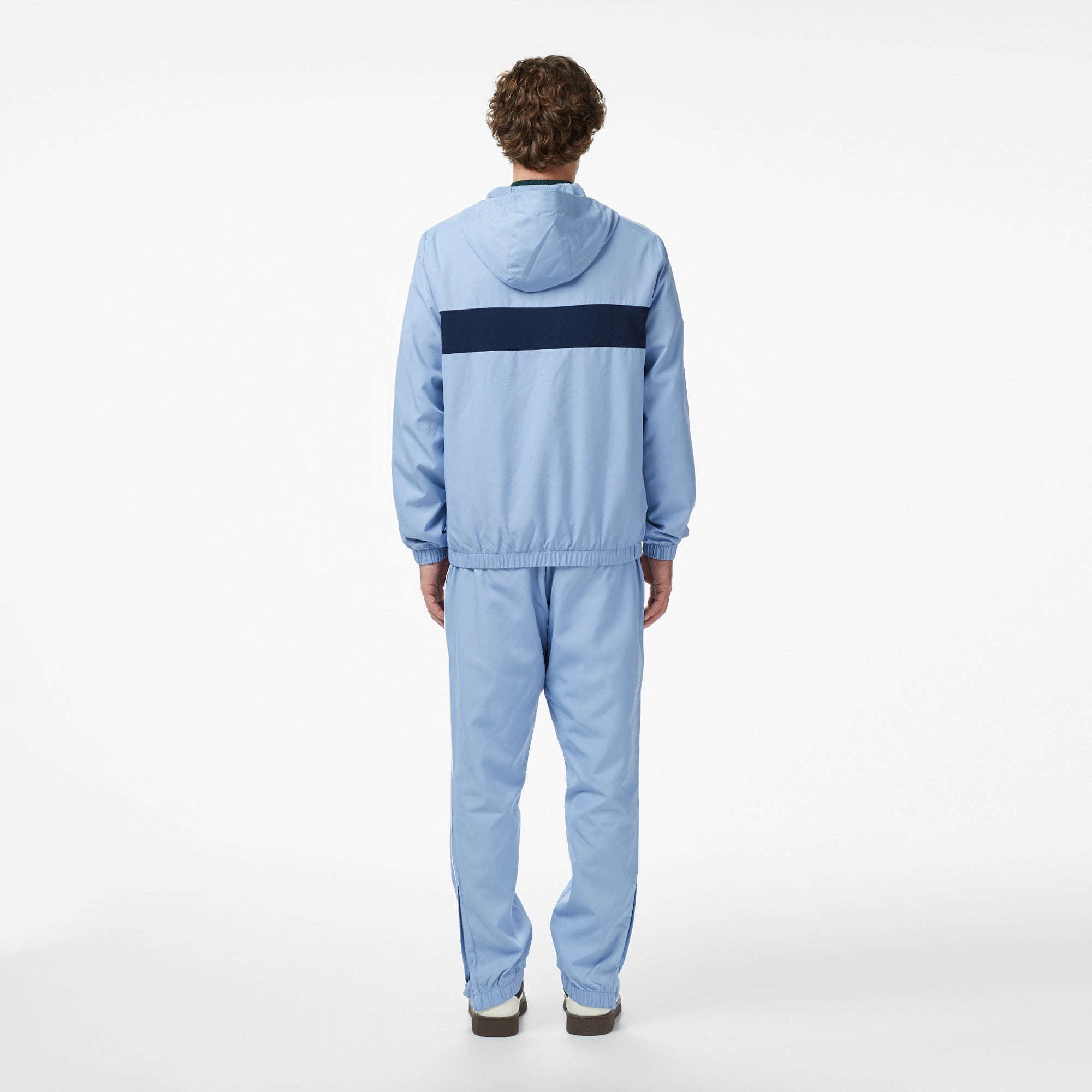 Lacoste Erkek Regular Fit Kapüşonlu Renk Bloklu Mavi Eşofman Takımı görsel 3