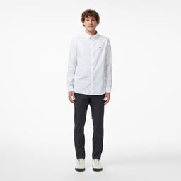 Erkek Düğmeli Yaka Beyaz Gömlek Beyaz