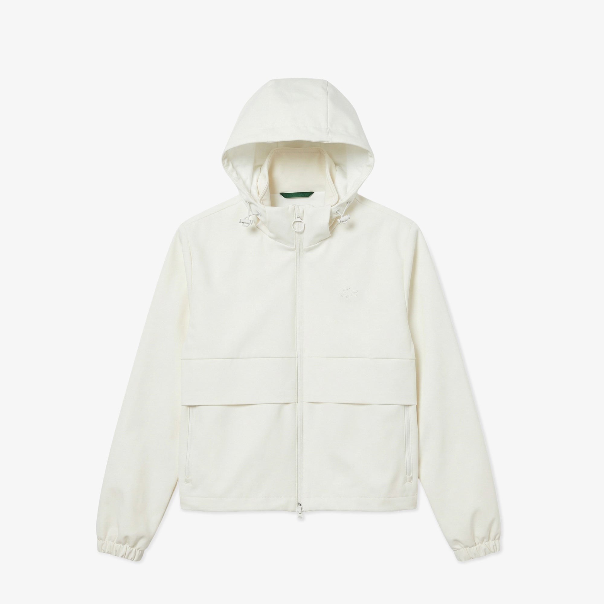 Kadın Regular Fit Kapüşonlu Baskılı Krem Yağmurluk