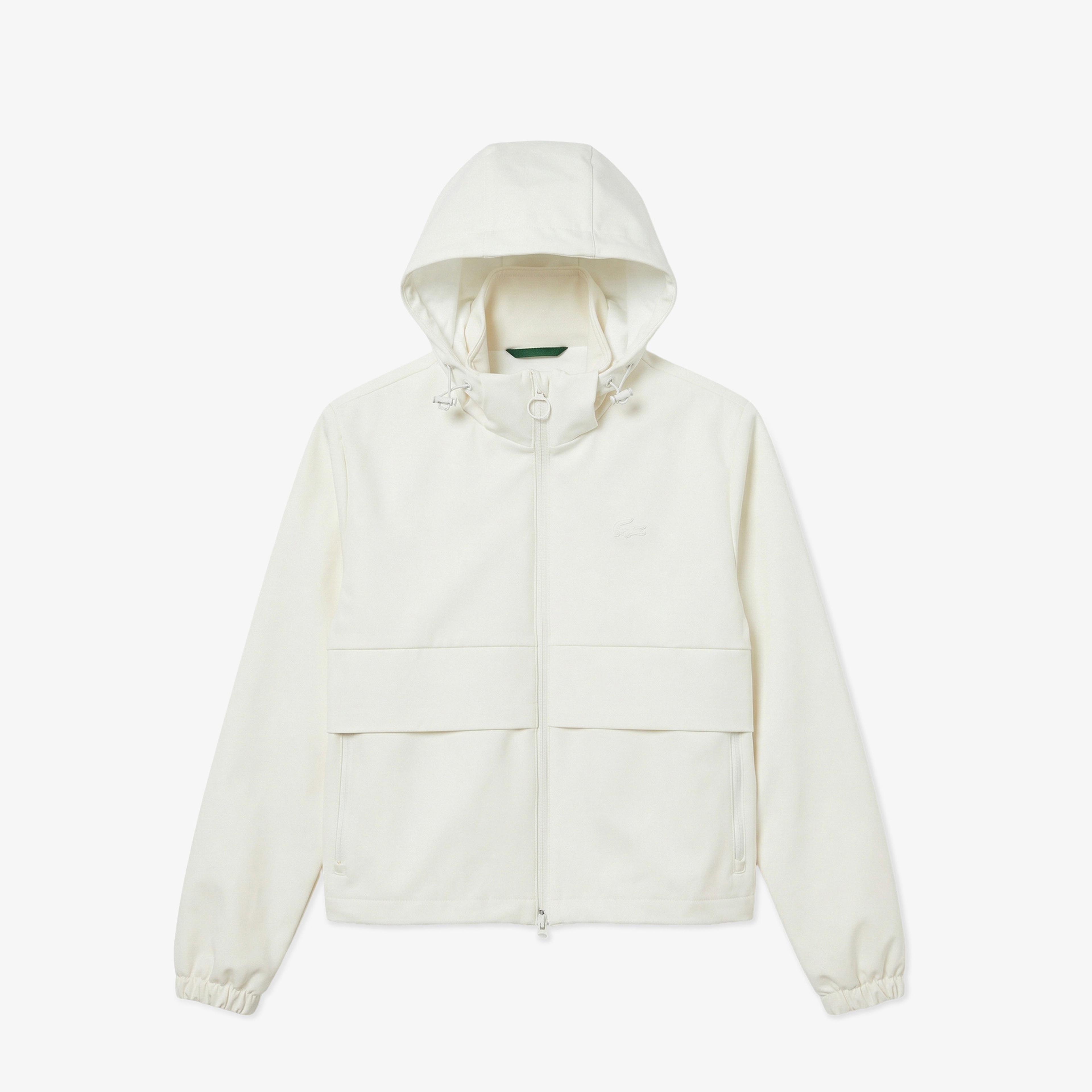 Kadın Regular Fit Kapüşonlu Baskılı Krem Yağmurluk