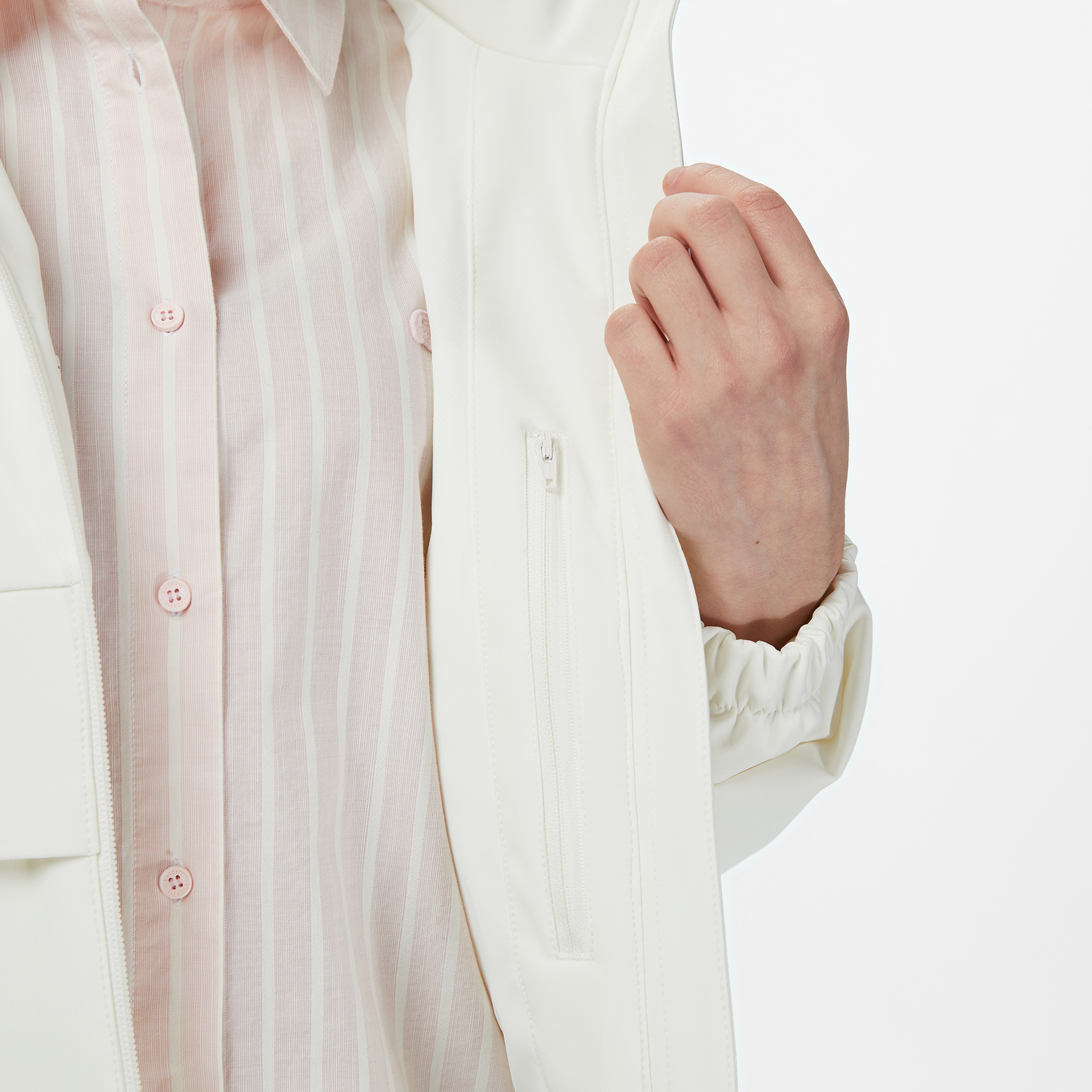 Kadın Regular Fit Kapüşonlu Baskılı Krem Yağmurluk