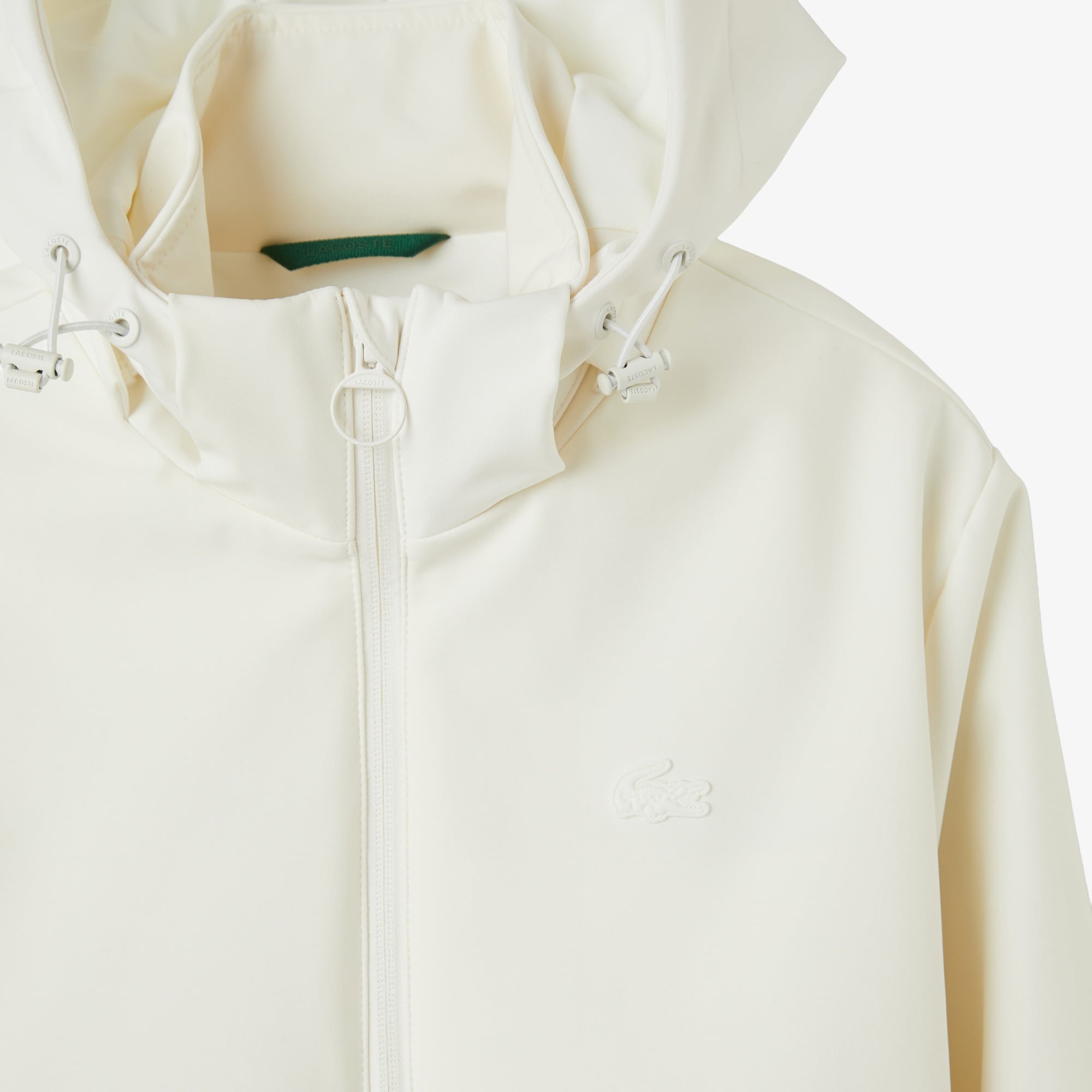 Kadın Regular Fit Kapüşonlu Baskılı Krem Yağmurluk