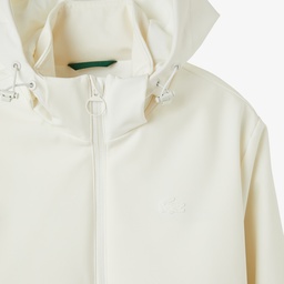 Kadın Regular Fit Kapüşonlu Baskılı Krem Yağmurluk Krem