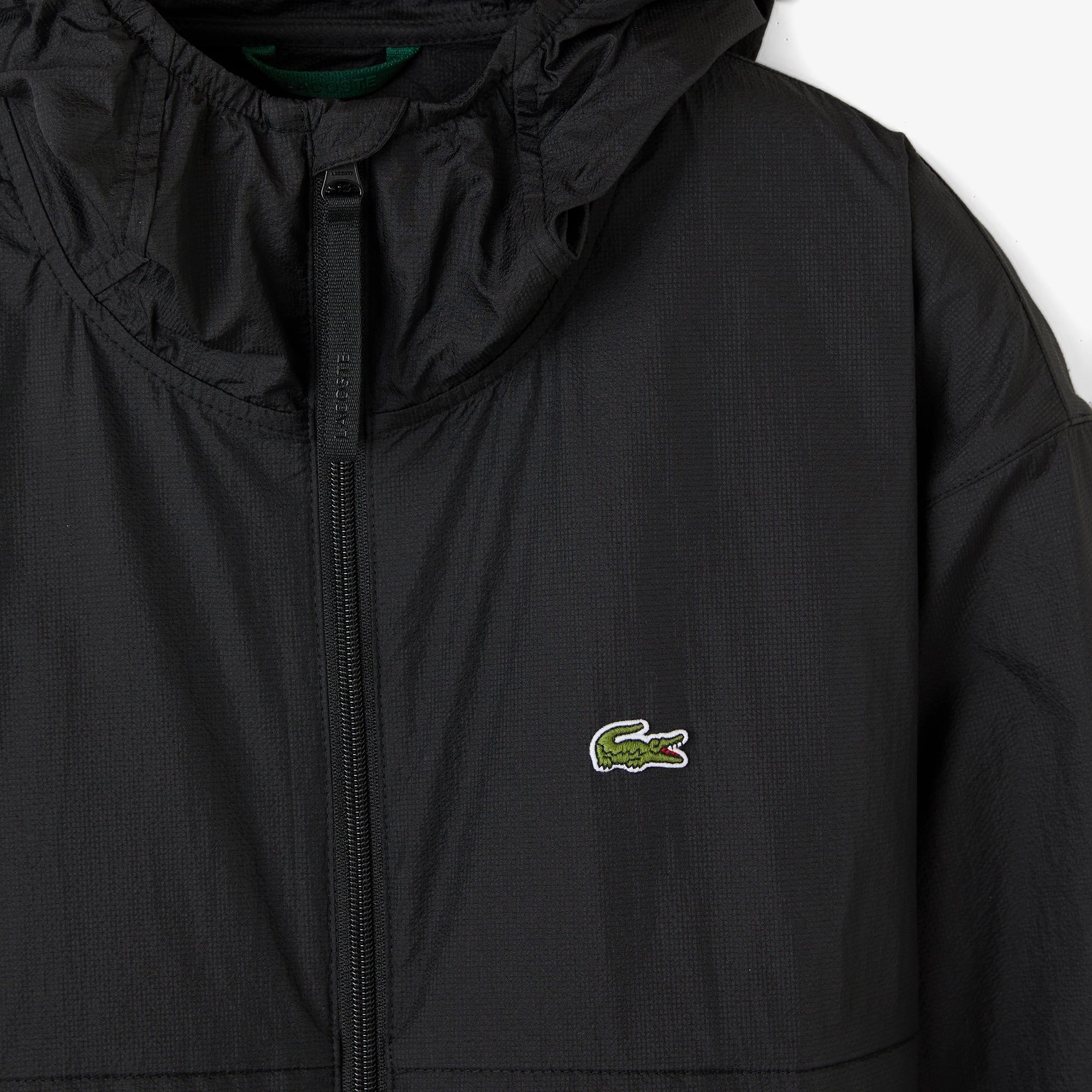 Erkek Kapüşonlu Siyah Yağmurluk