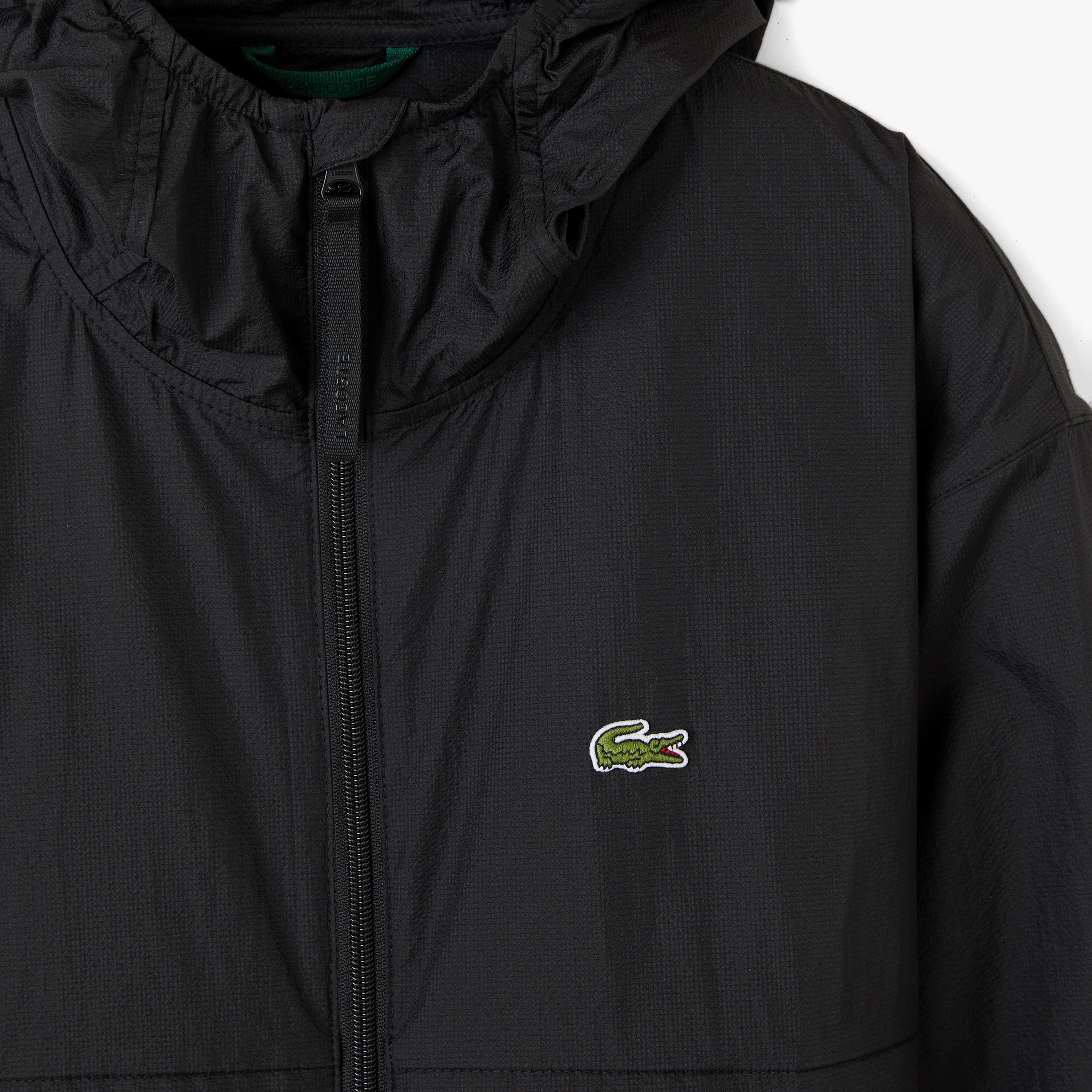 Erkek Kapüşonlu Siyah Yağmurluk