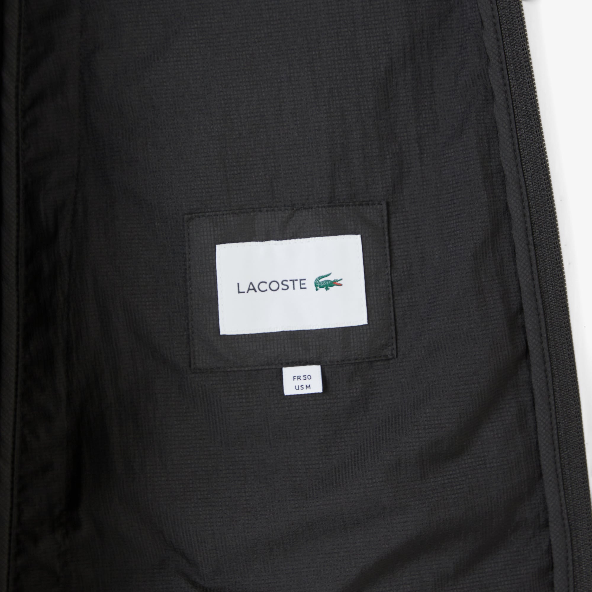 Lacoste Erkek Kapüşonlu Siyah Yağmurluk görsel 7