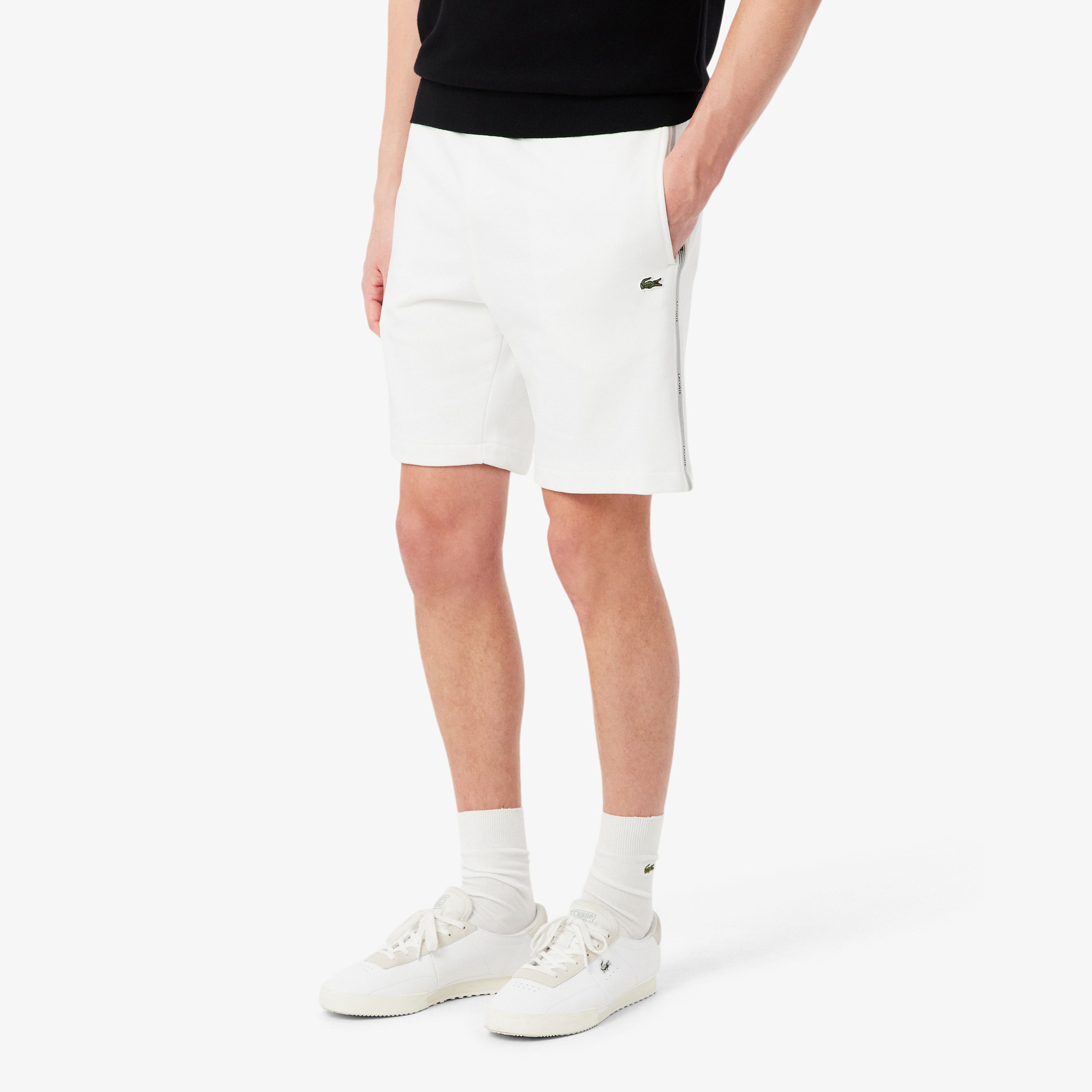 Erkek Regular Fit Beyaz Şort