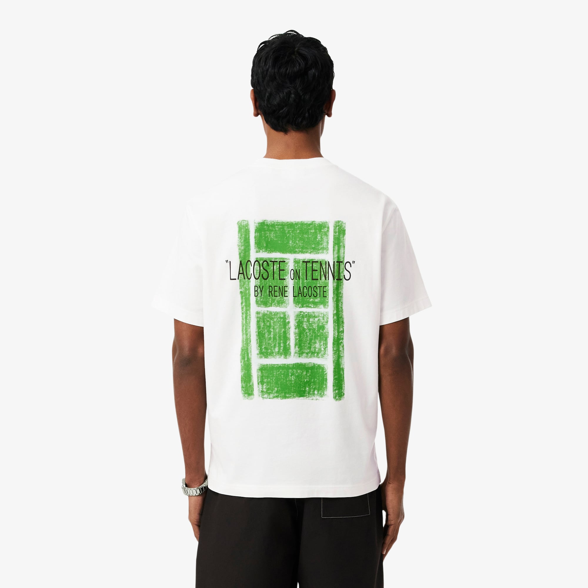 Lacoste Erkek Classic Fit Baskılı Beyaz T-Shirt görsel 2