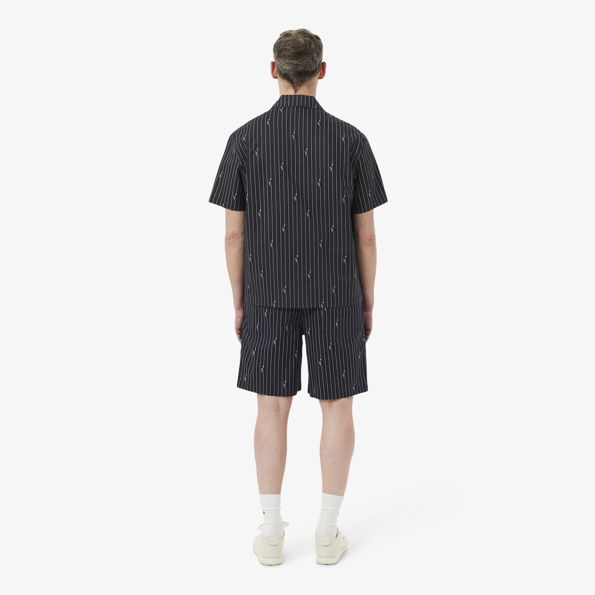 Lacoste Erkek Relaxed Fit Çizgili Siyah Şort görsel 3