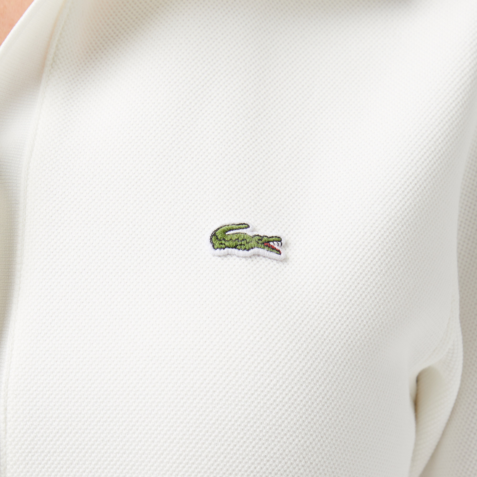 Lacoste Kadın Classic Fit Kısa Kollu Polo Yaka Krem Elbise görsel 7