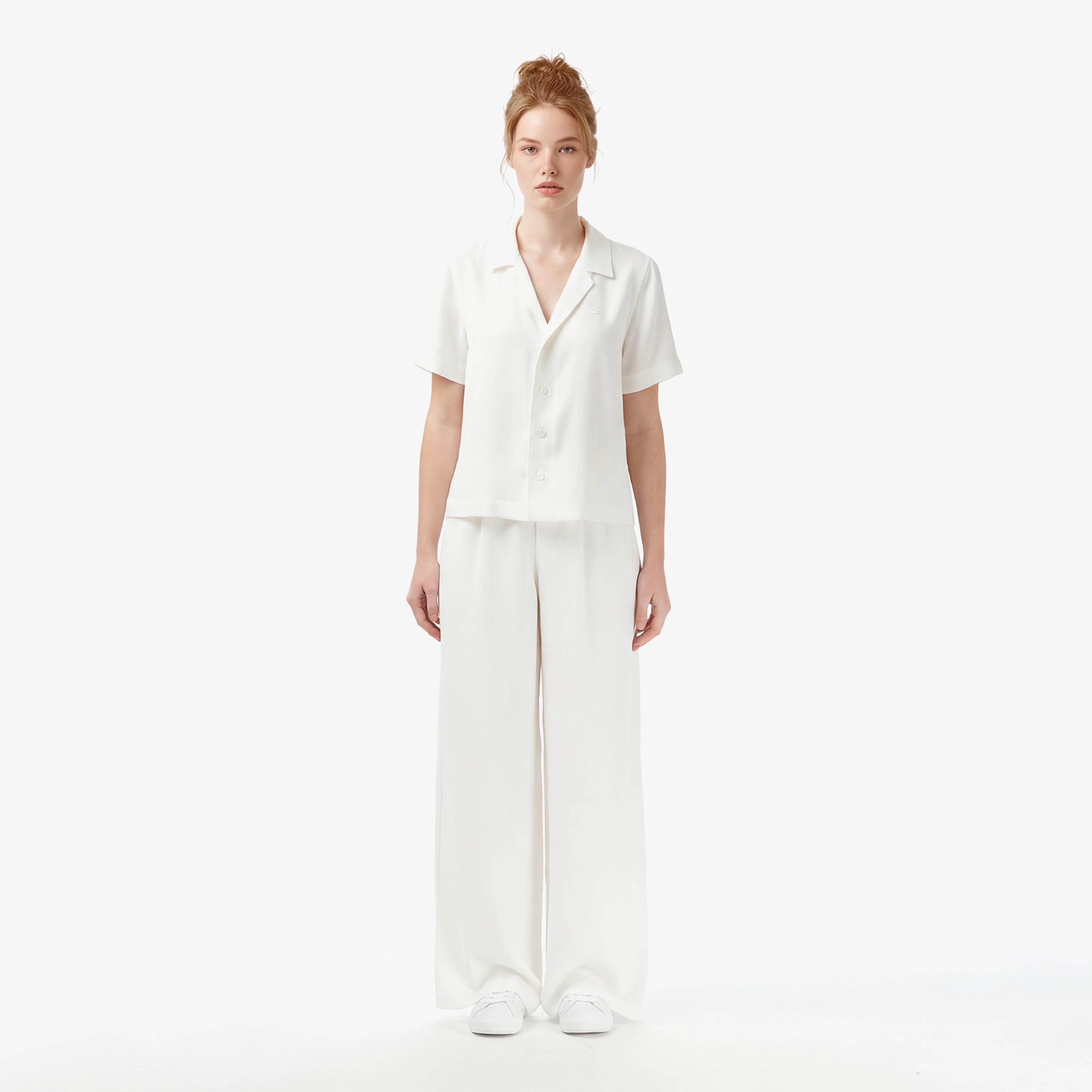 Kadın Regular Fit Kısa Kollu Krem Gömlek