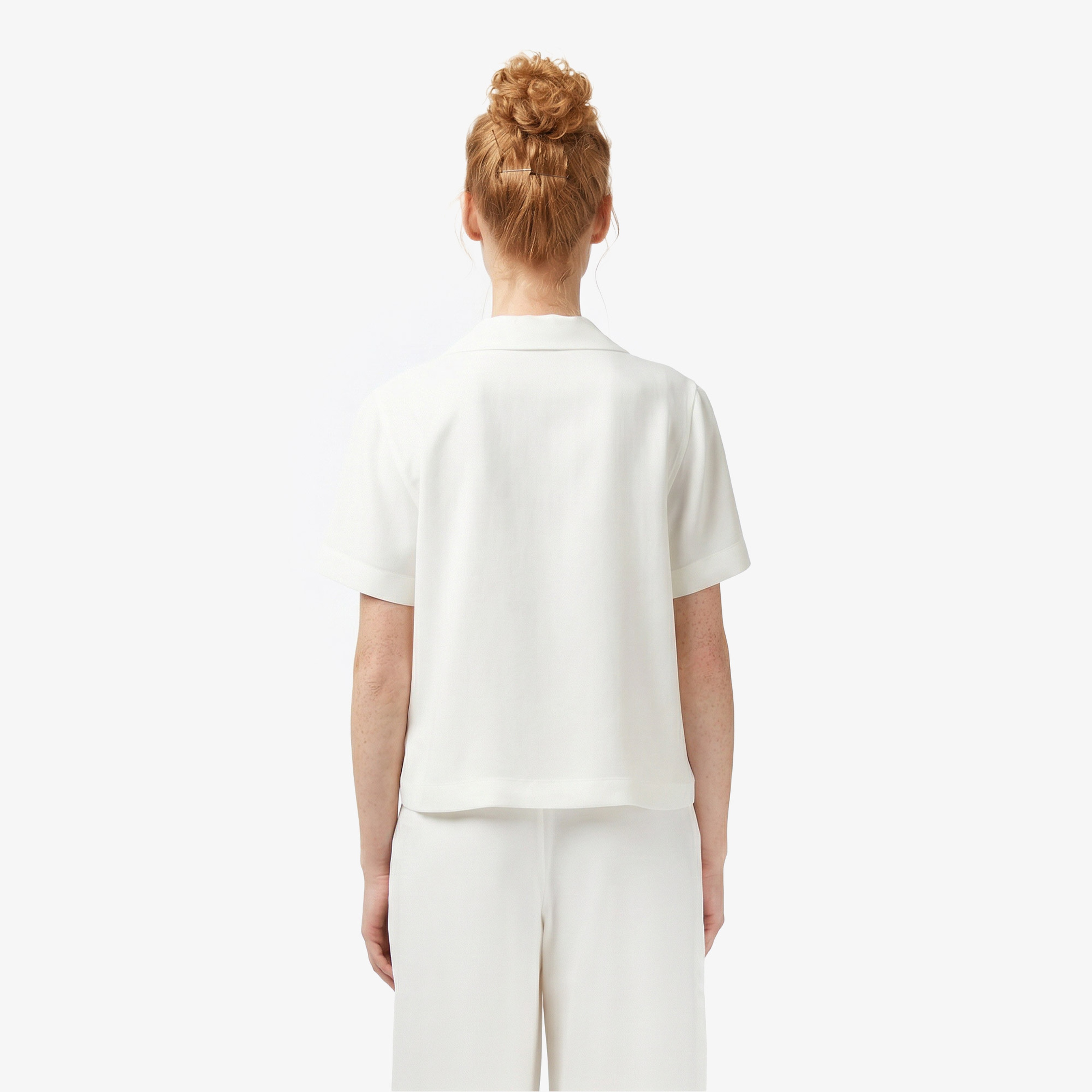 Kadın Regular Fit Kısa Kollu Krem Gömlek