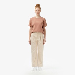 Kadın Relaxed Fit Bisiklet Yaka Pembe T-Shirt Pembe