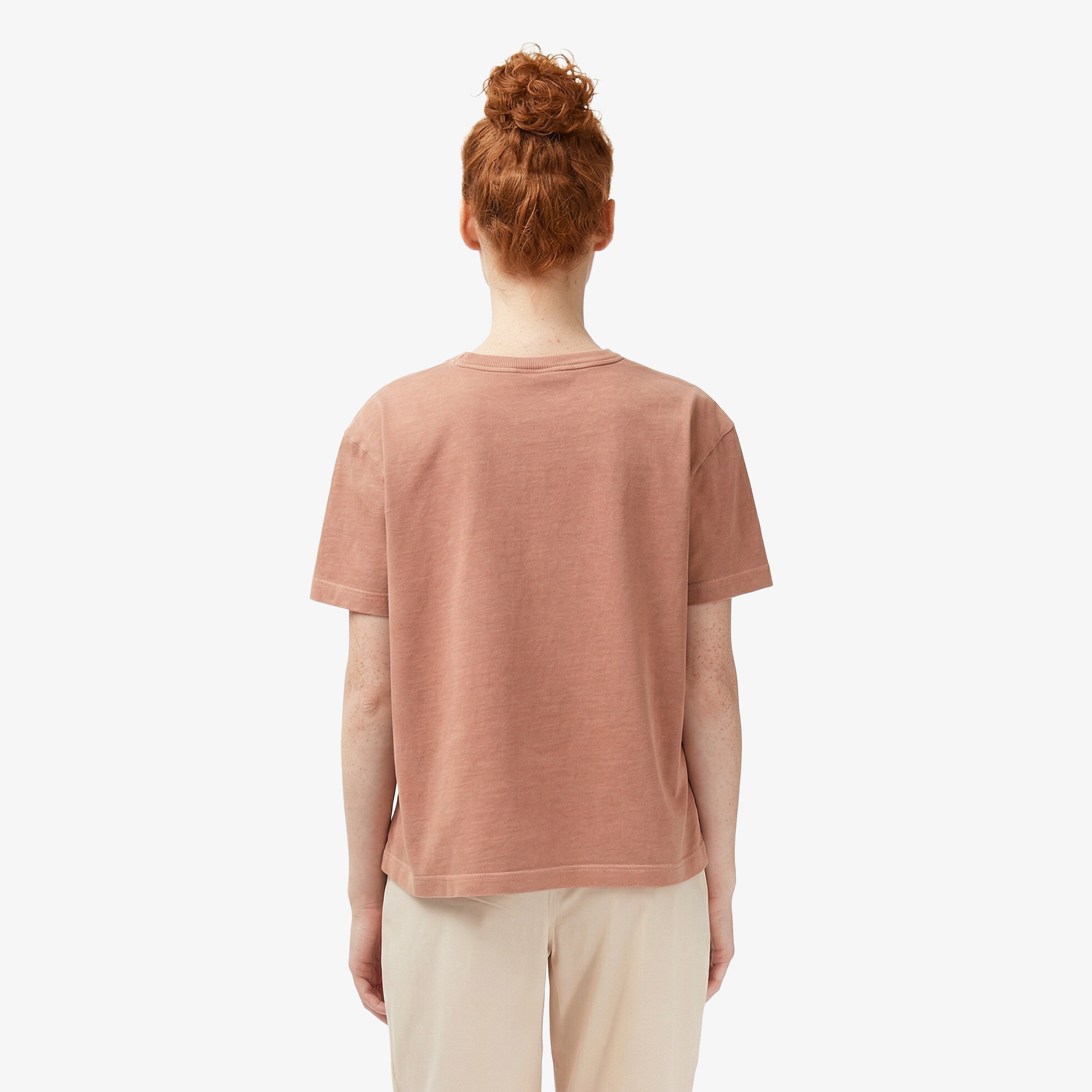 Kadın Relaxed Fit Bisiklet Yaka Pembe T-Shirt