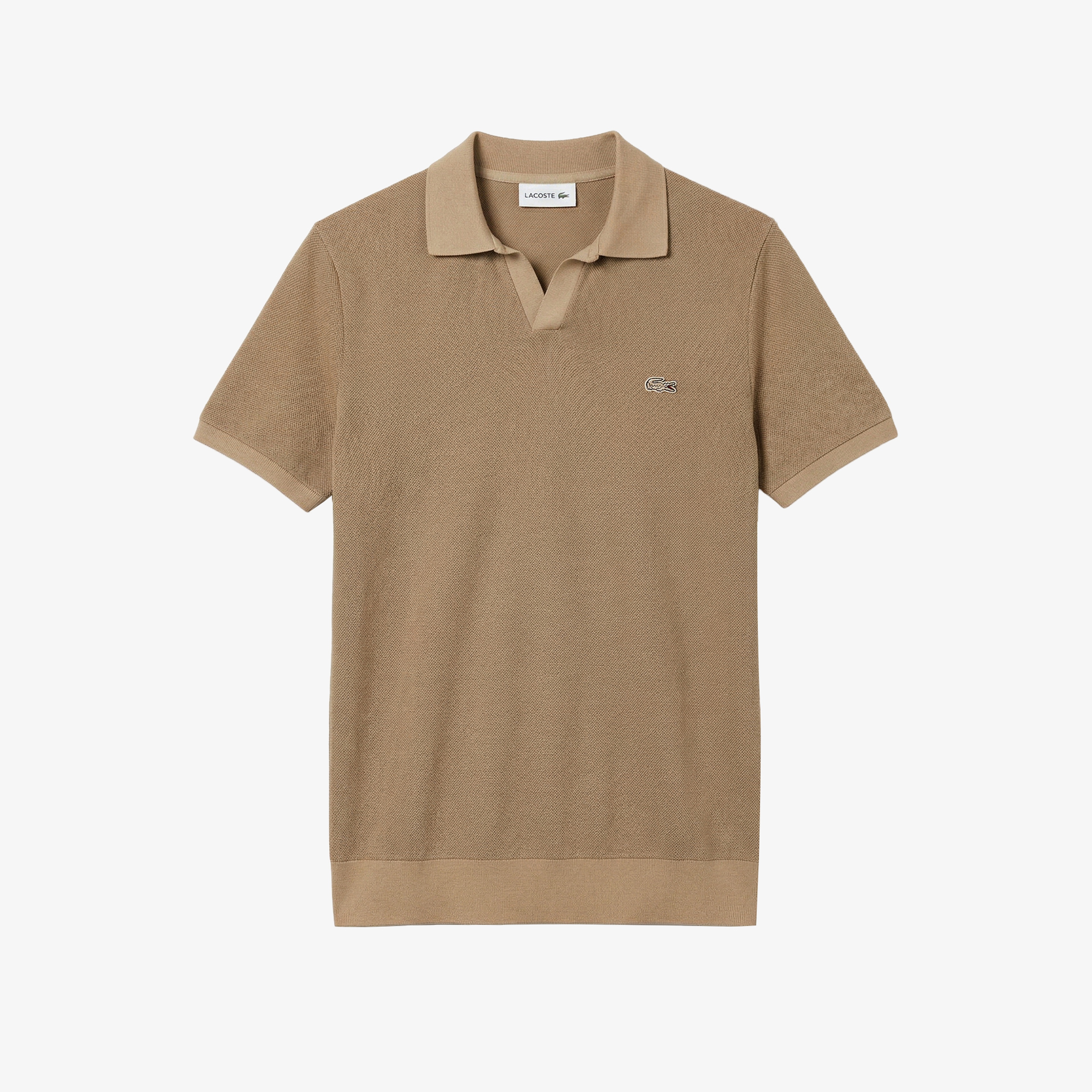 Erkek Regular Fit V yaka Kahverengi Polo