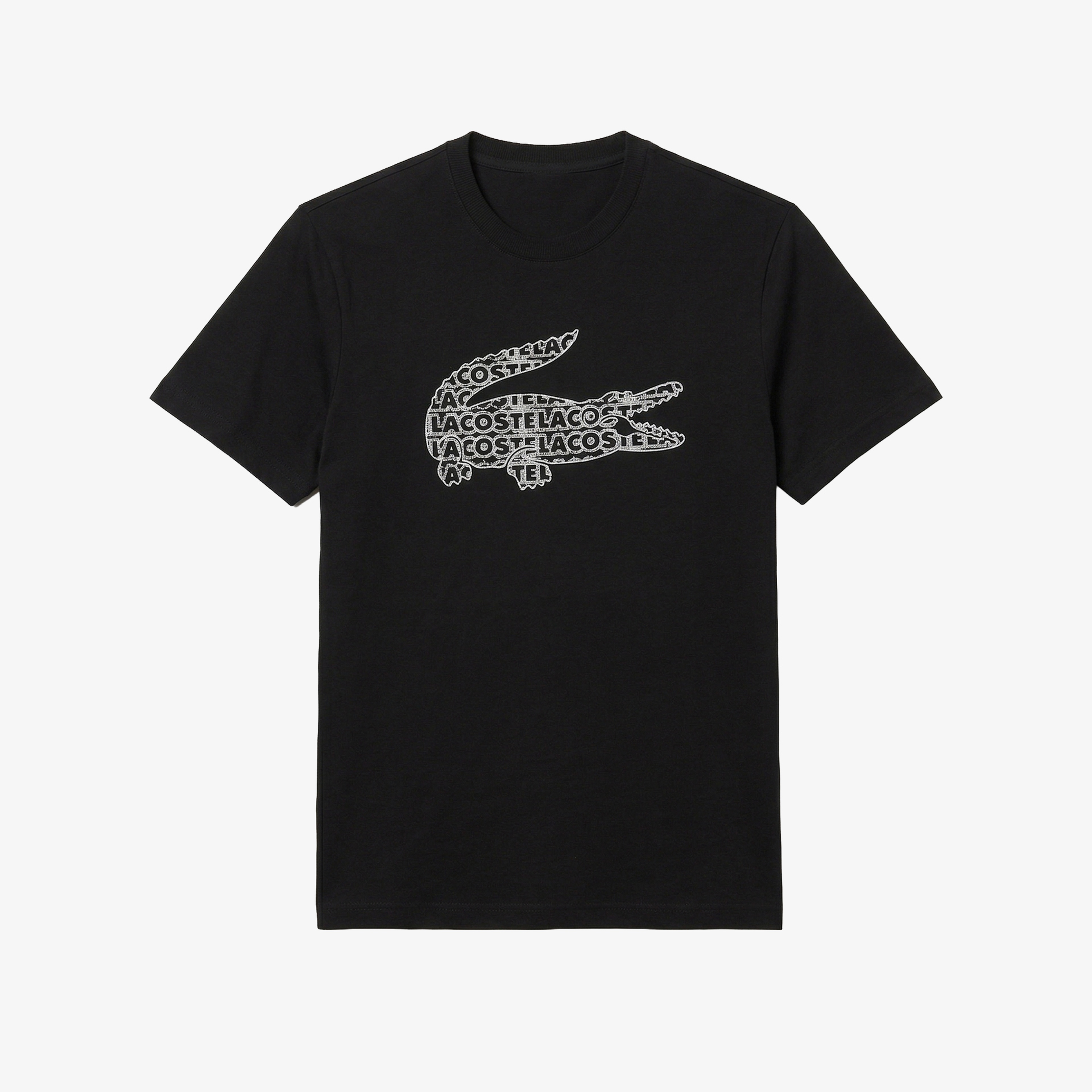 Erkek Regular Fit Bisiklet Yaka Baskılı Siyah T-Shirt