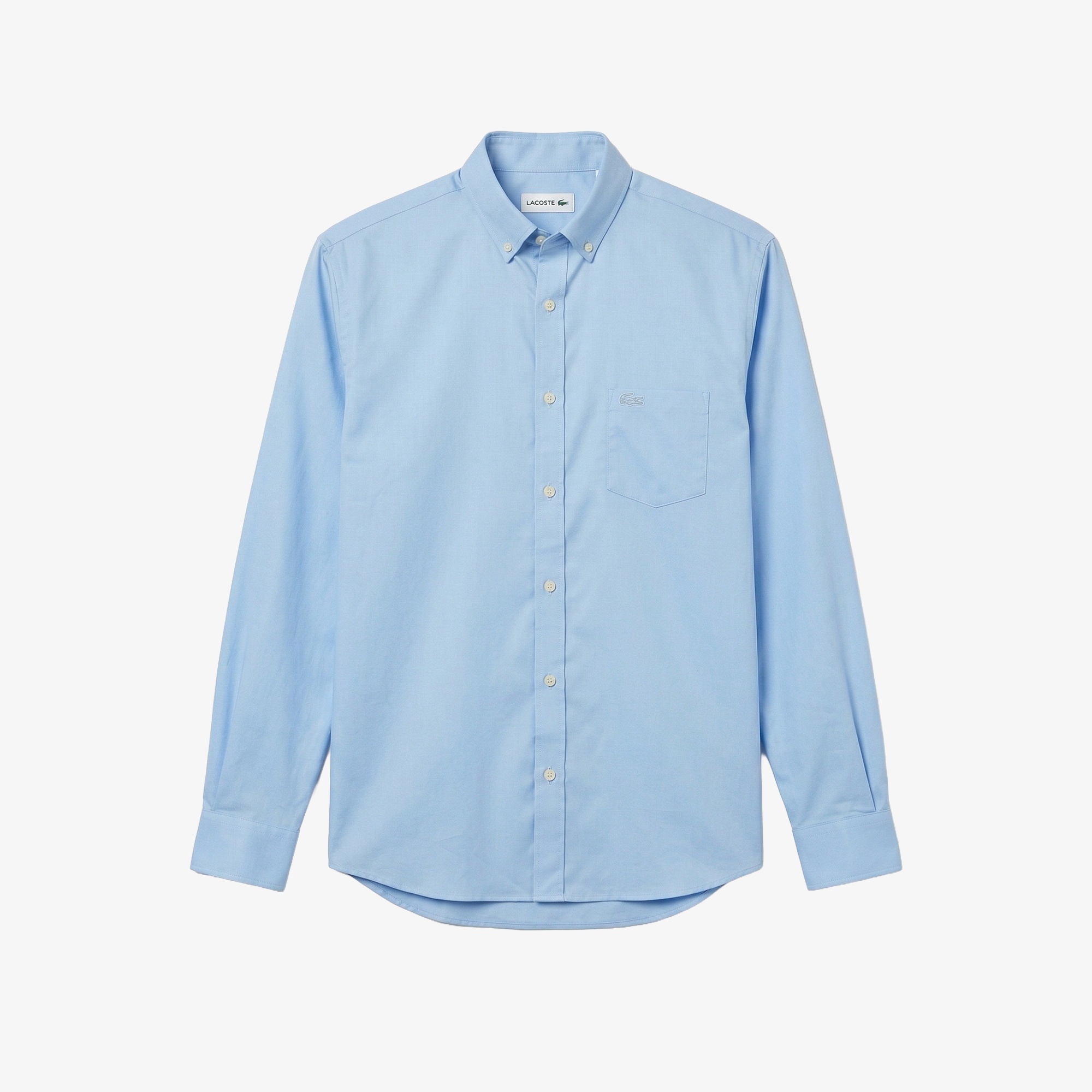 Erkek Regular Fit Düğmeli Yaka Mavi Gömlek