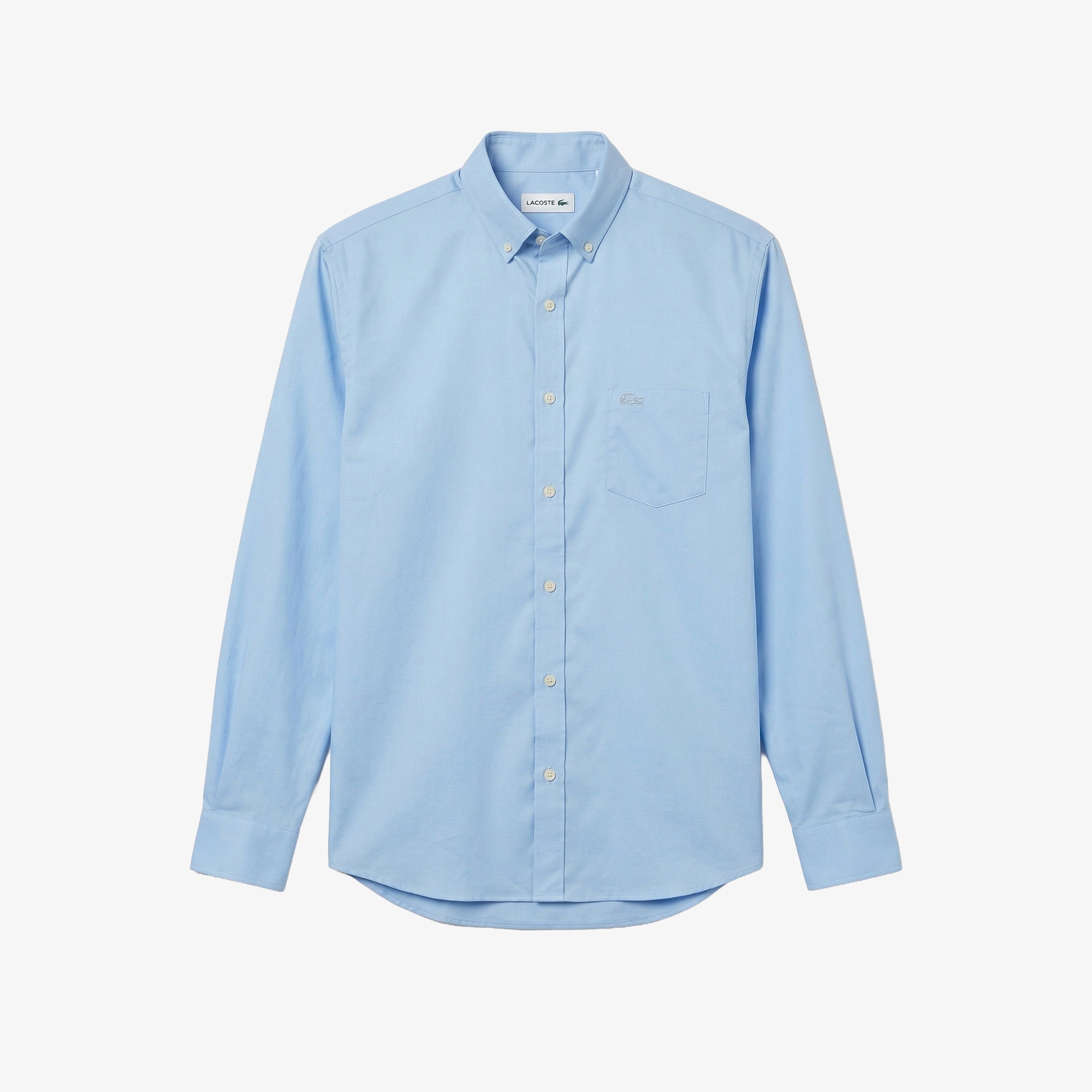 Erkek Regular Fit Düğmeli Yaka Mavi Gömlek