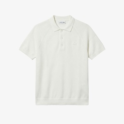 Erkek Regular Fit Kısa Kollu Polo Yaka Beyaz Triko Beyaz