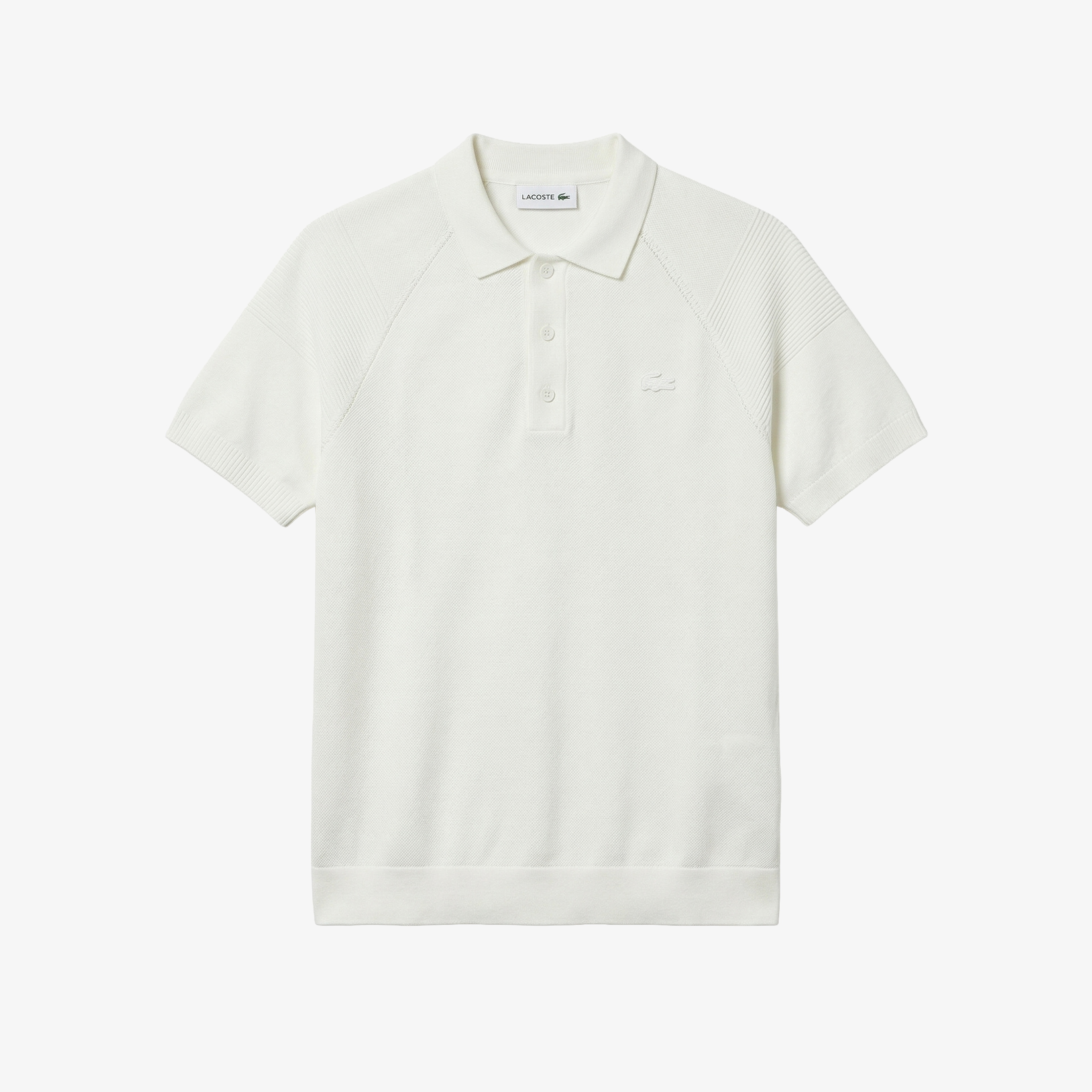 Erkek Regular Fit Kısa Kollu Polo Yaka Beyaz Triko