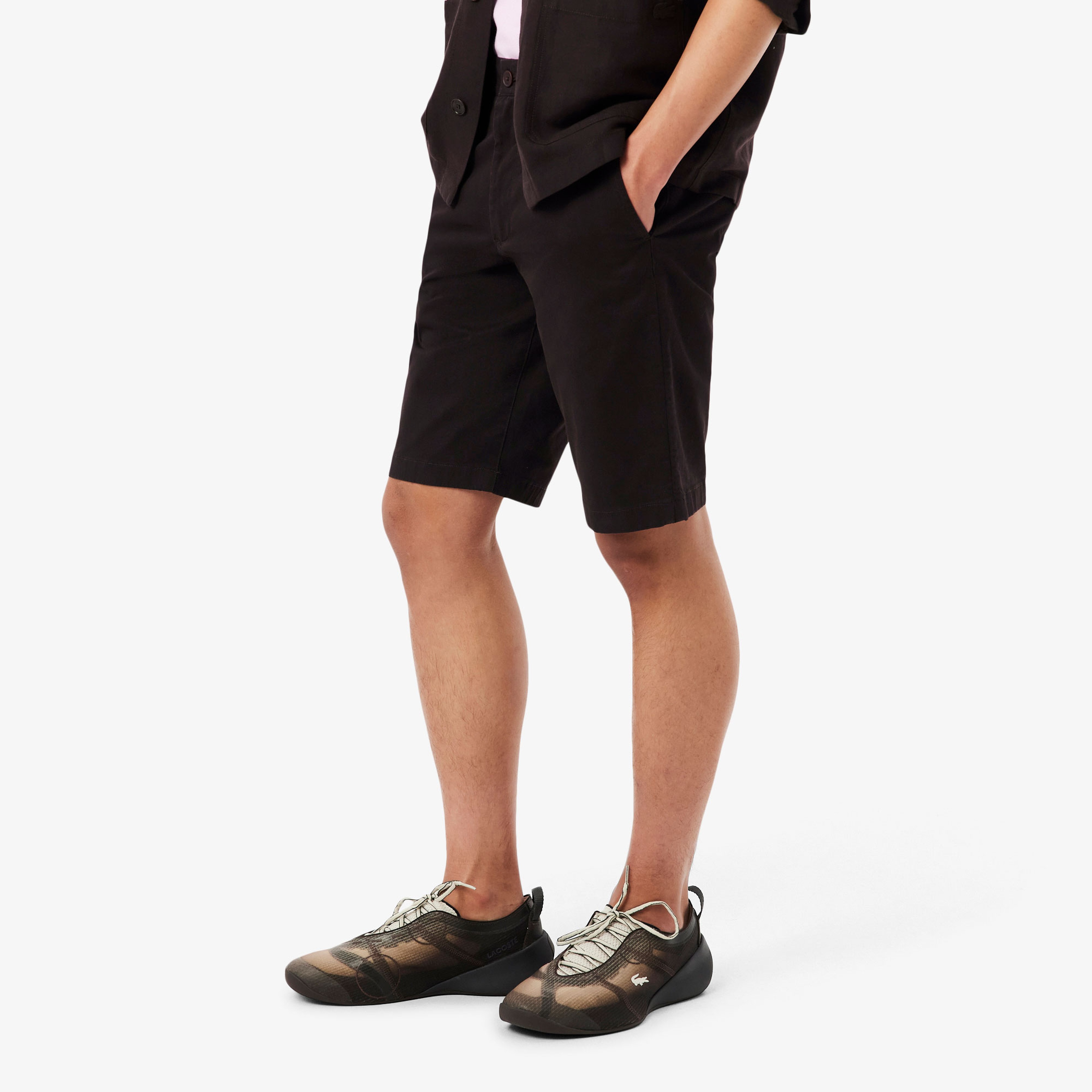 Erkek Slim Fit Koyu Kahverengi Bermuda Şort