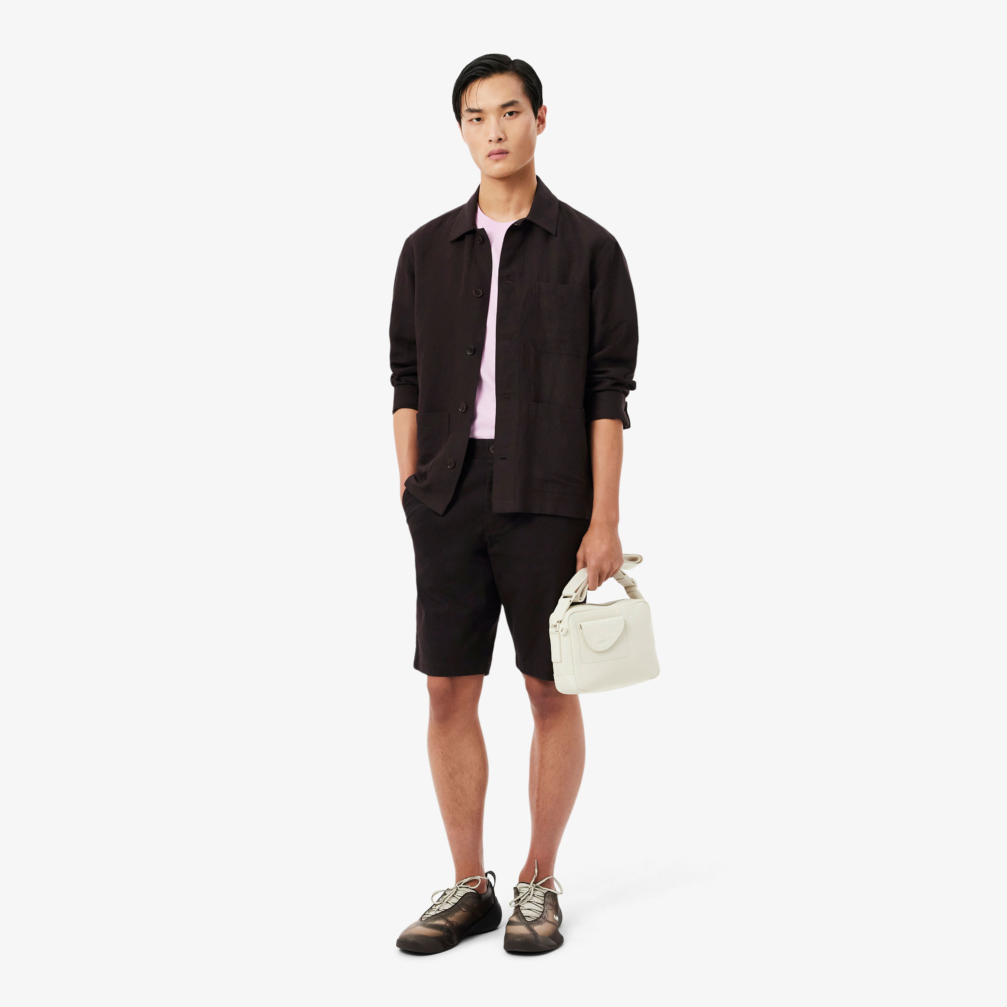 Lacoste Erkek Slim Fit Koyu Kahverengi Bermuda Şort görsel 5