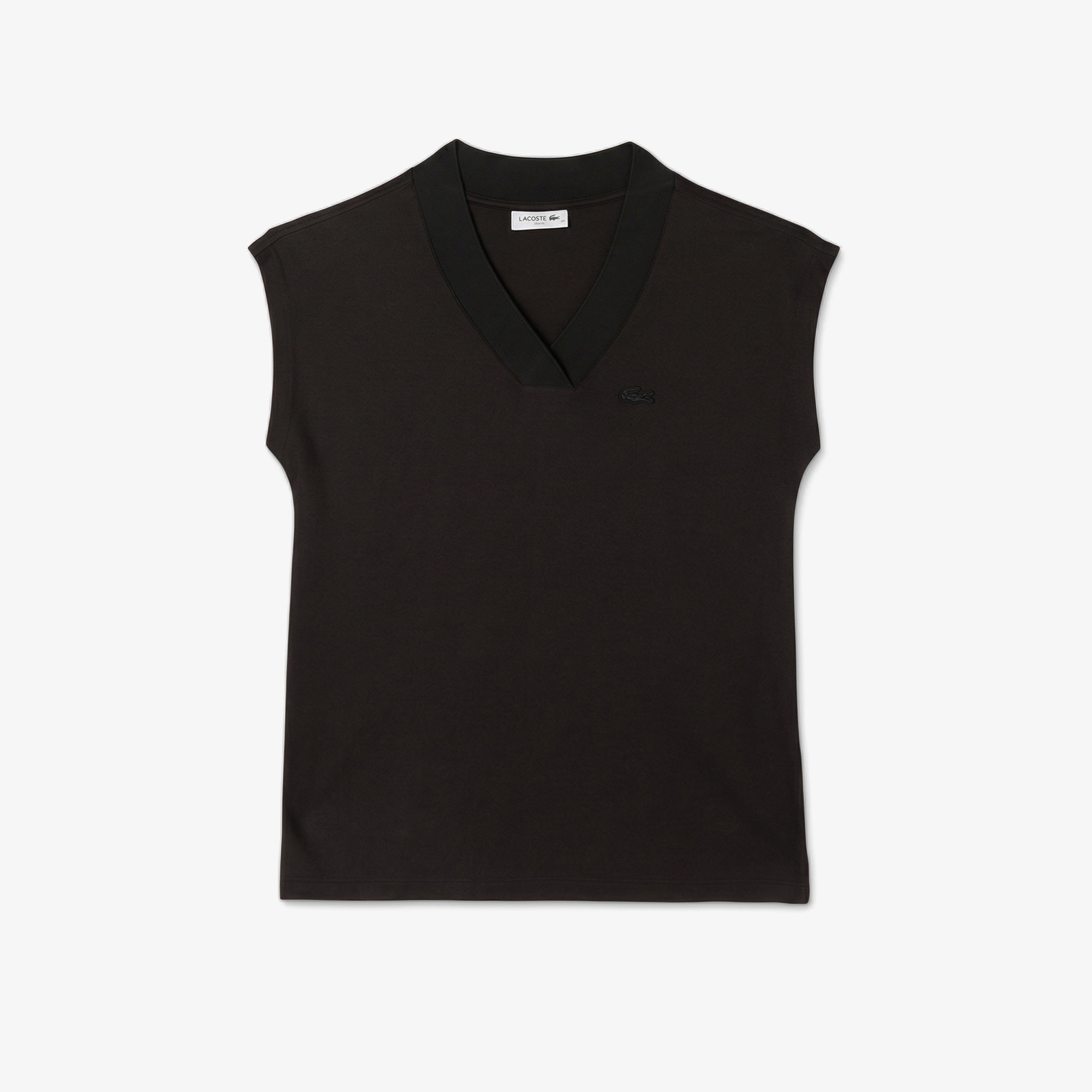 Kadın Slim Fit V Yaka Siyah T-Shirt