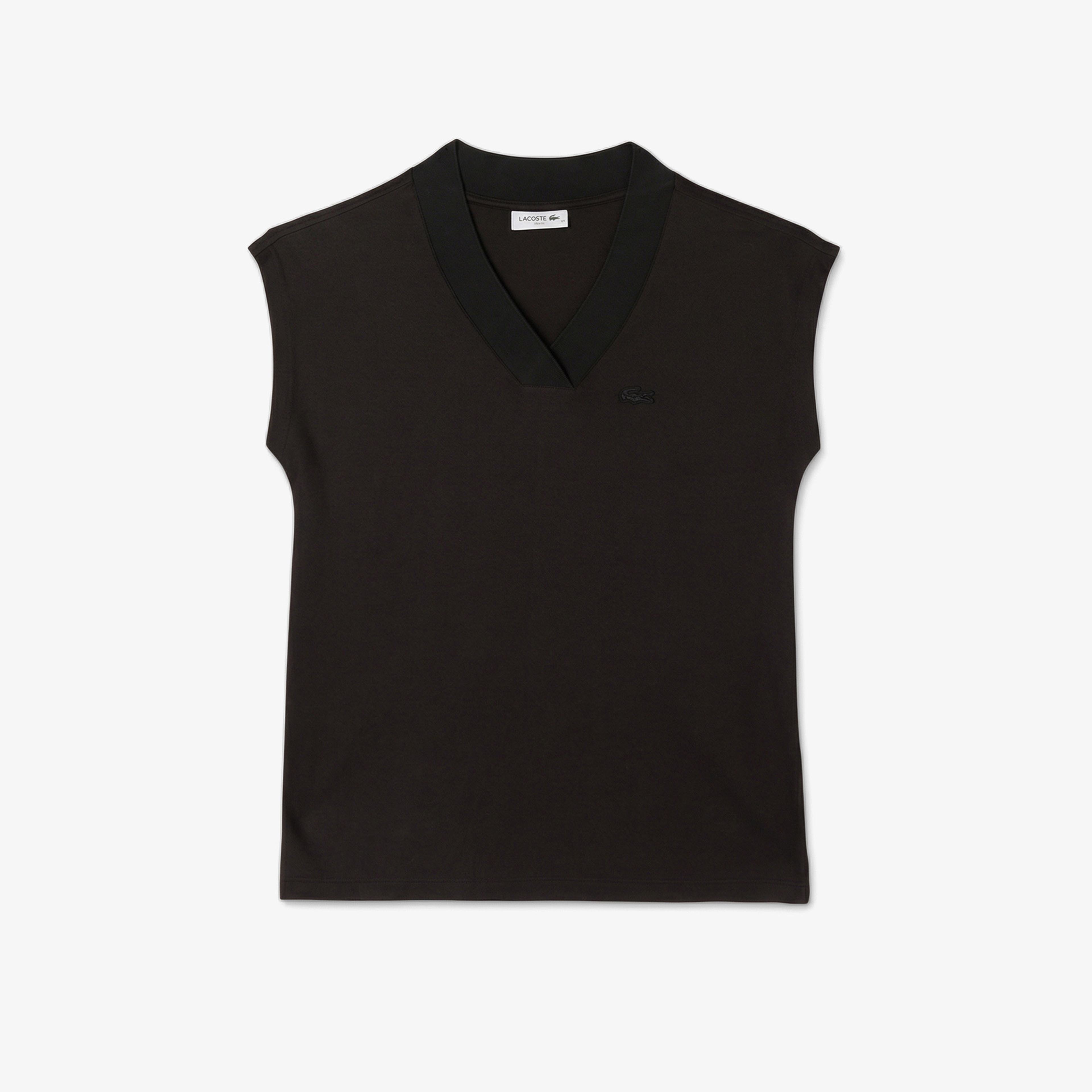 Kadın Slim Fit V Yaka Siyah T-Shirt