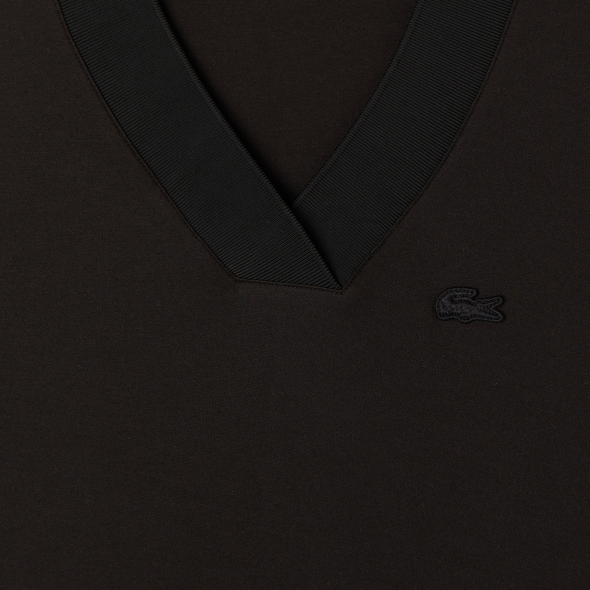 Kadın Slim Fit V Yaka Siyah T-Shirt