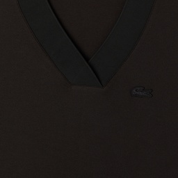 Kadın Slim Fit V Yaka Siyah T-Shirt Siyah