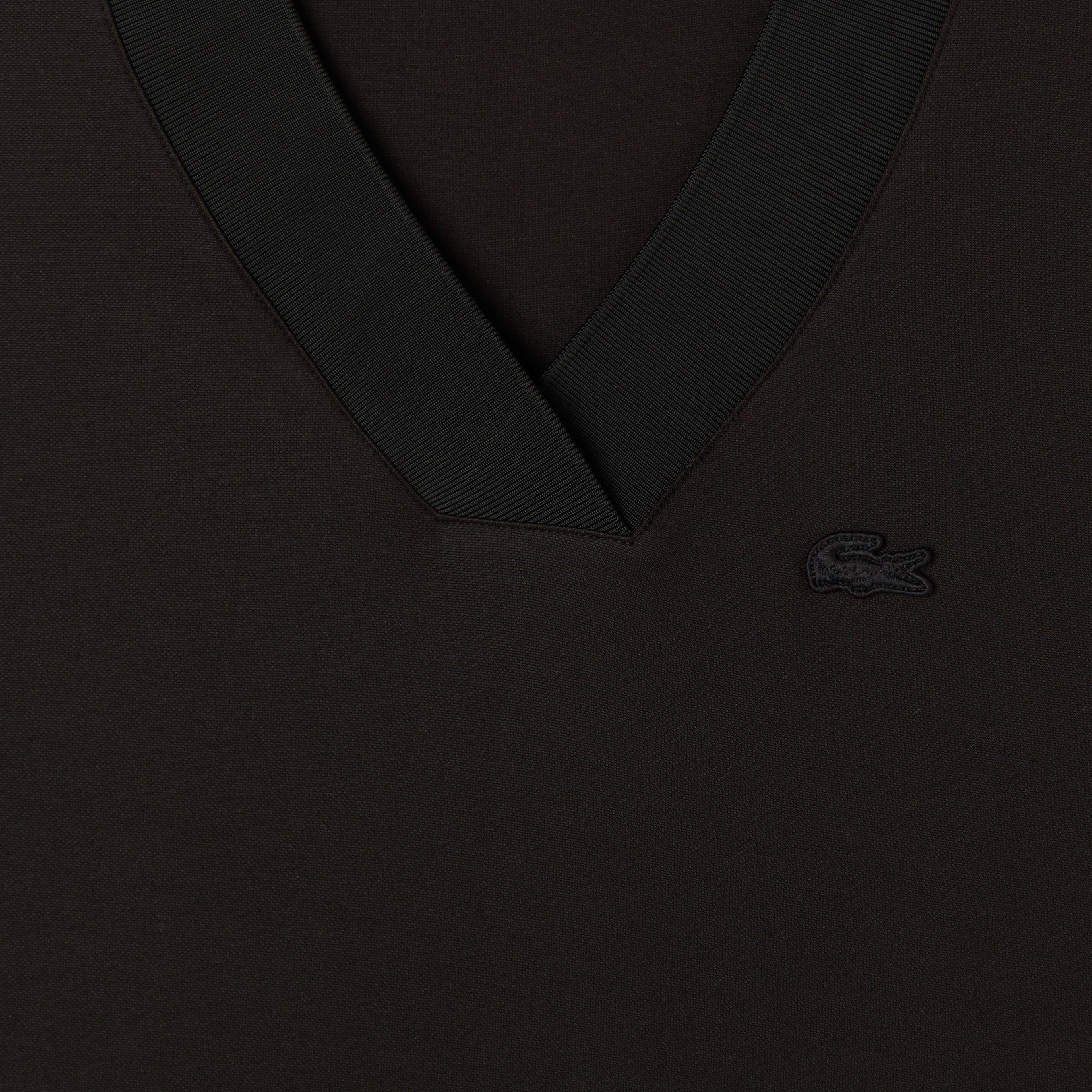 Kadın Slim Fit V Yaka Siyah T-Shirt