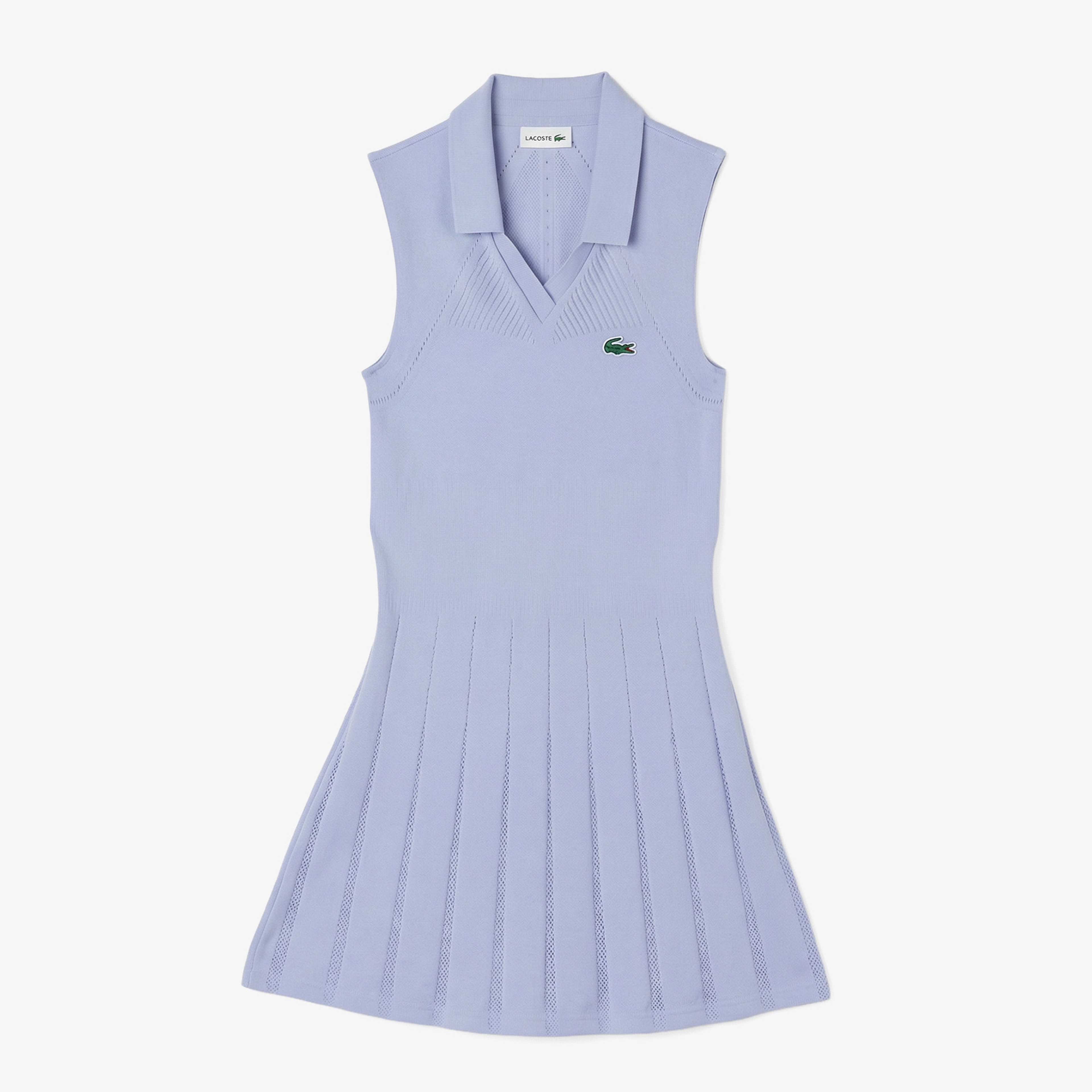 Kadın Flare Fit Kolsuz Polo Yaka Mavi Elbise