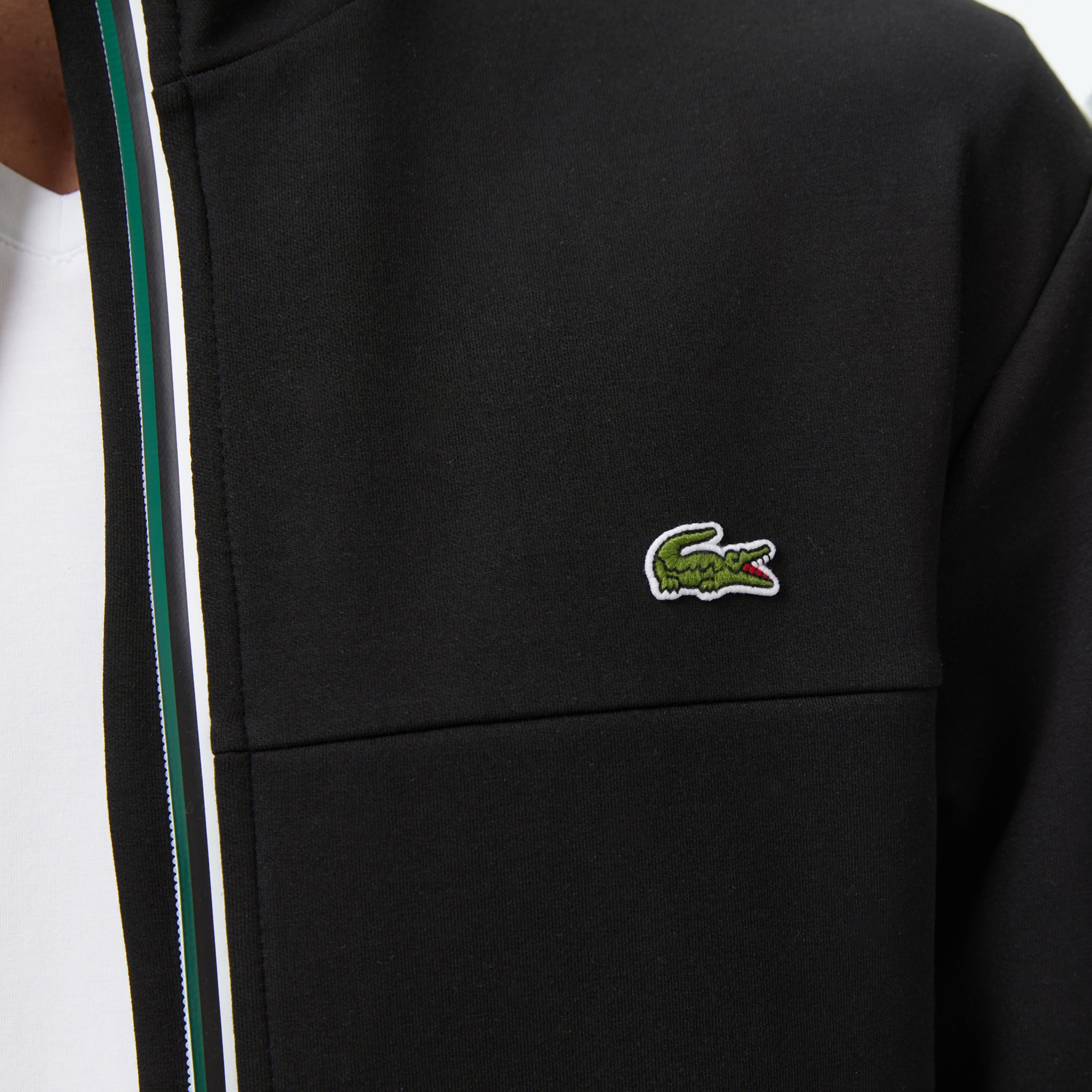 Erkek Slim Fit Fermuarlı Siyah Sweatshirt