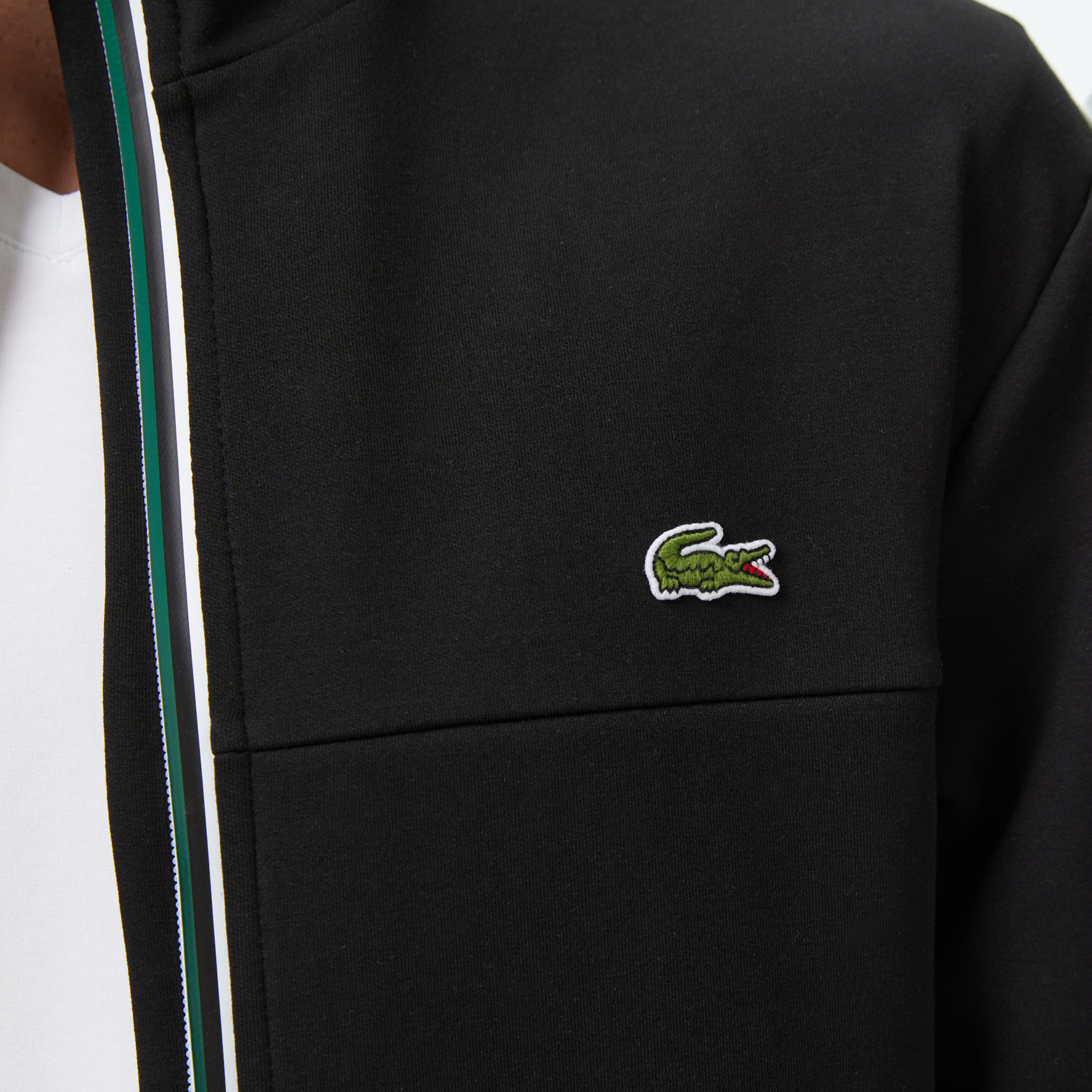 Erkek Slim Fit Fermuarlı Siyah Sweatshirt