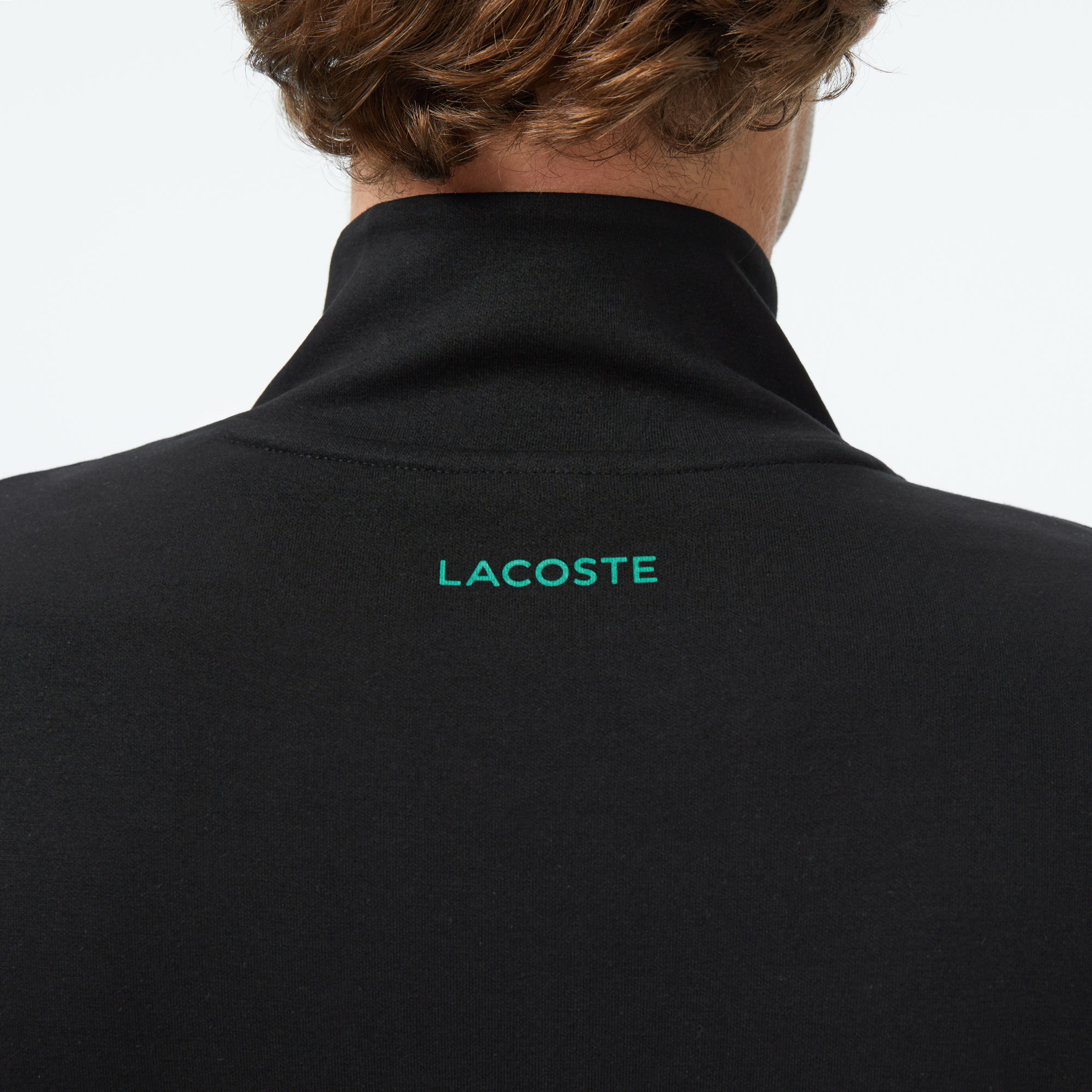 Erkek Slim Fit Fermuarlı Siyah Sweatshirt