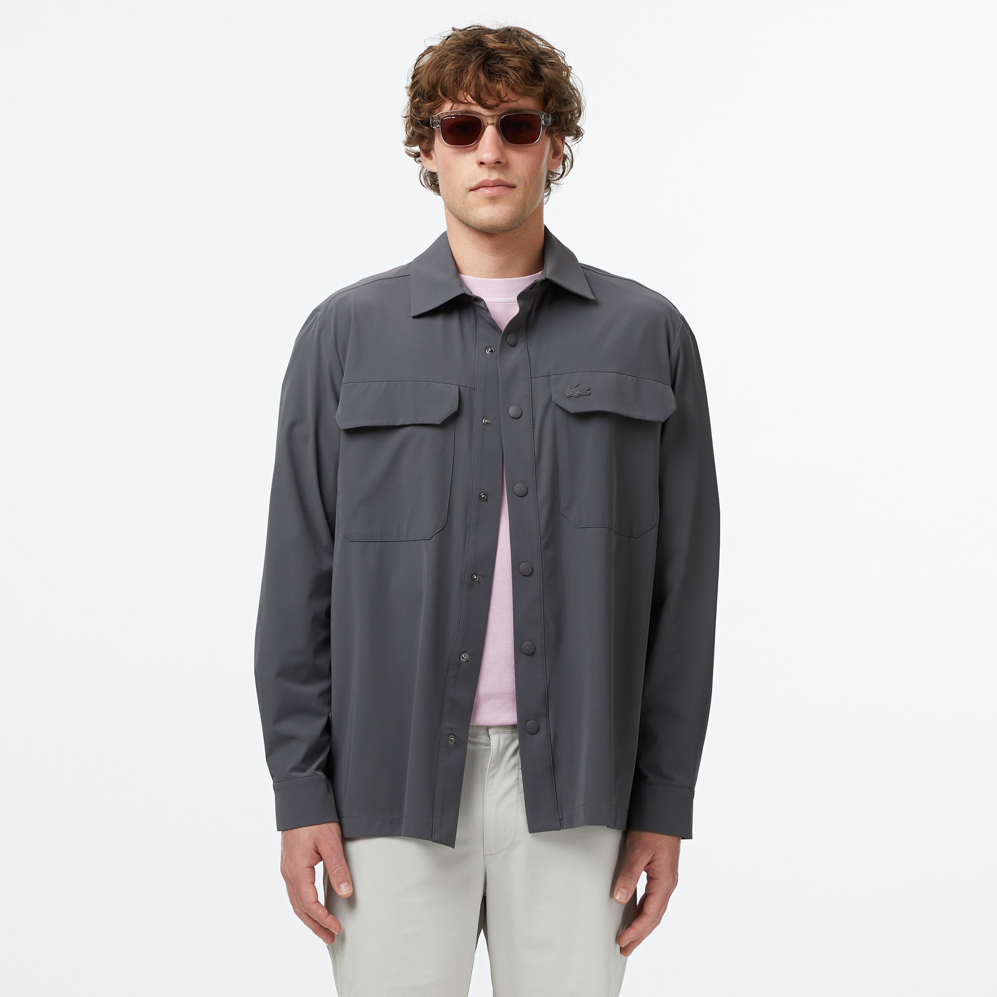 Lacoste Erkek Regular Fit Koyu Gri Dış Gömlek