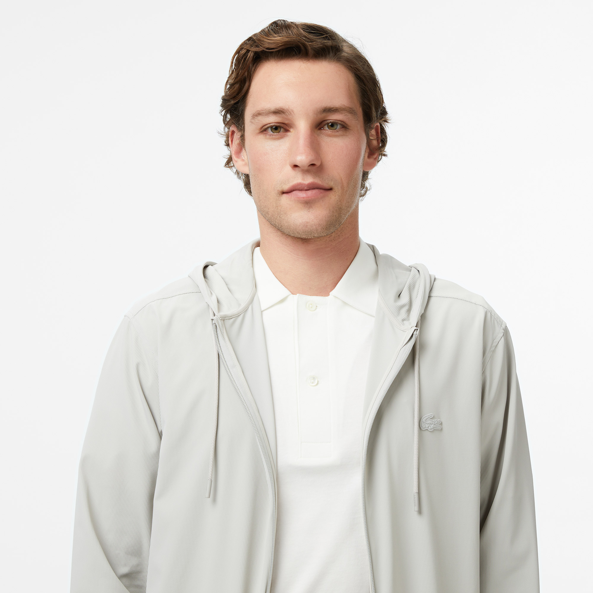Lacoste Erkek Regular Fit Kapüşonlu Gri Dış Gömlek görsel 6