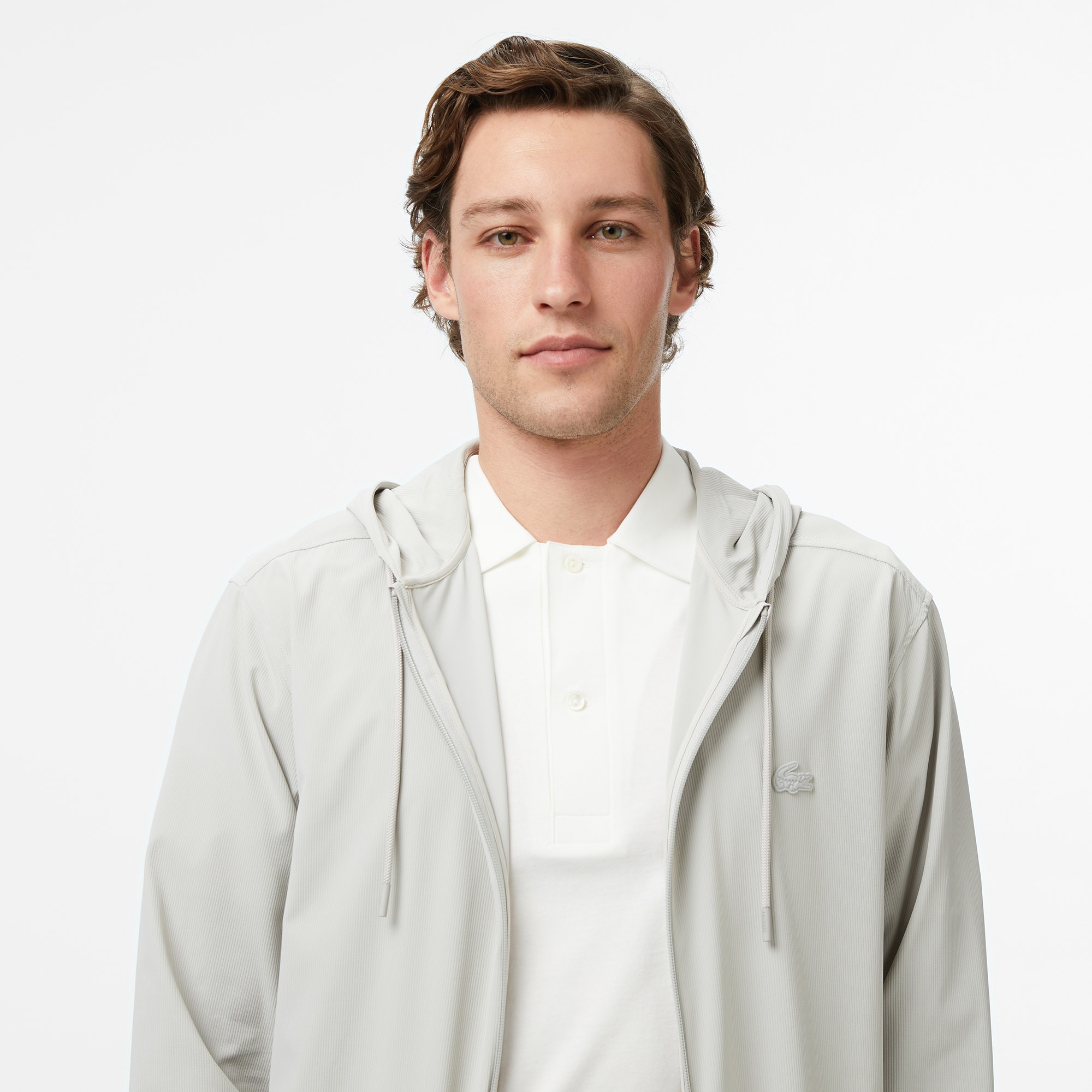 Erkek Regular Fit Kapüşonlu Gri Gömlek